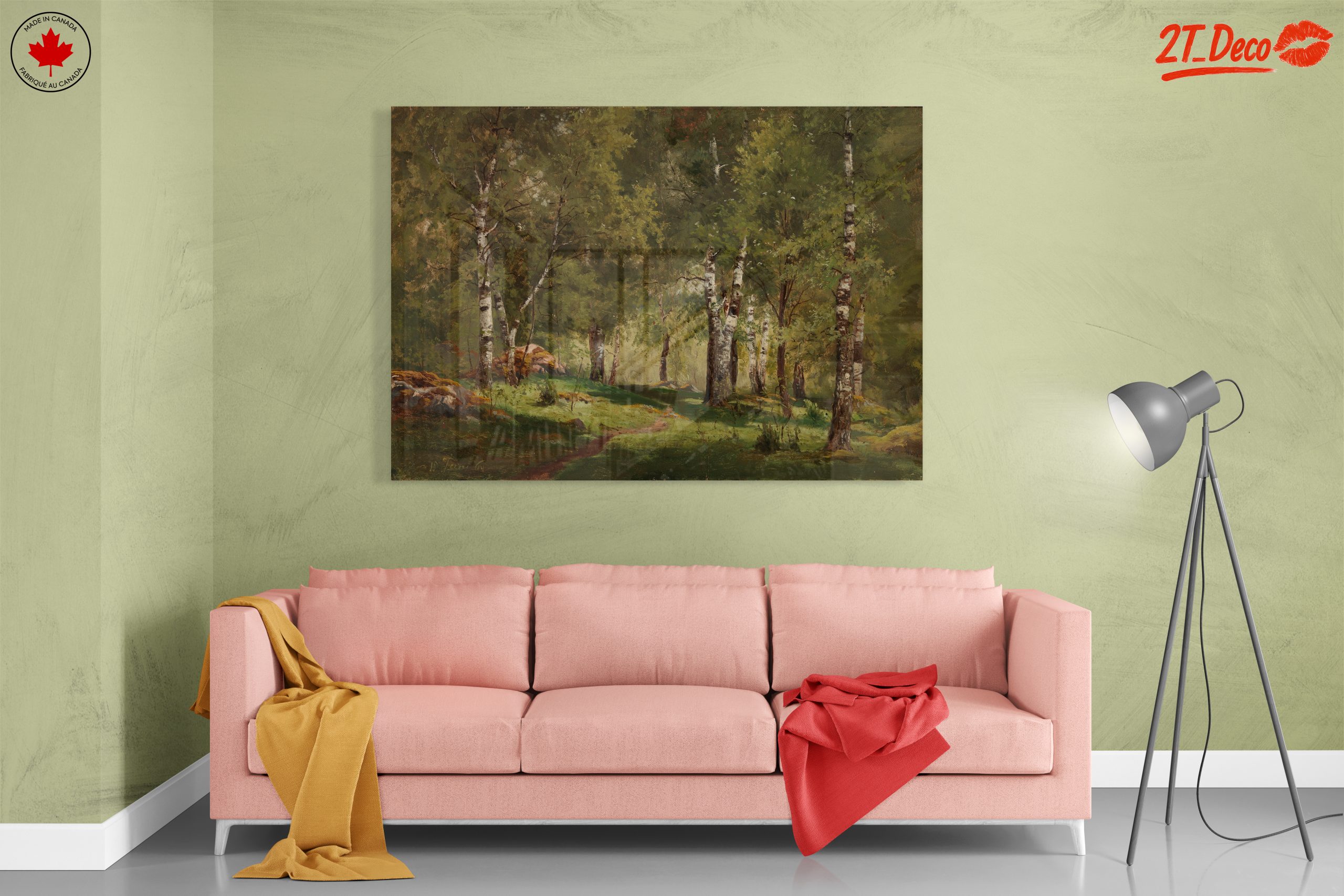 Serene Birch Forest Landscape Art - Image 7