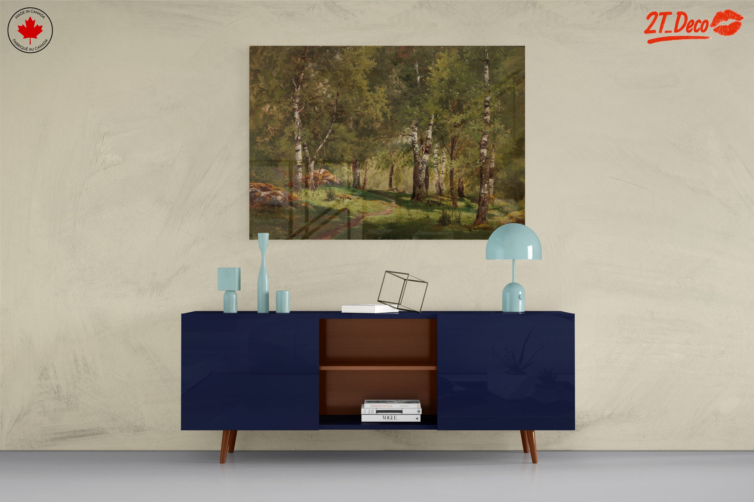 Serene Birch Forest Landscape Art - Image 8