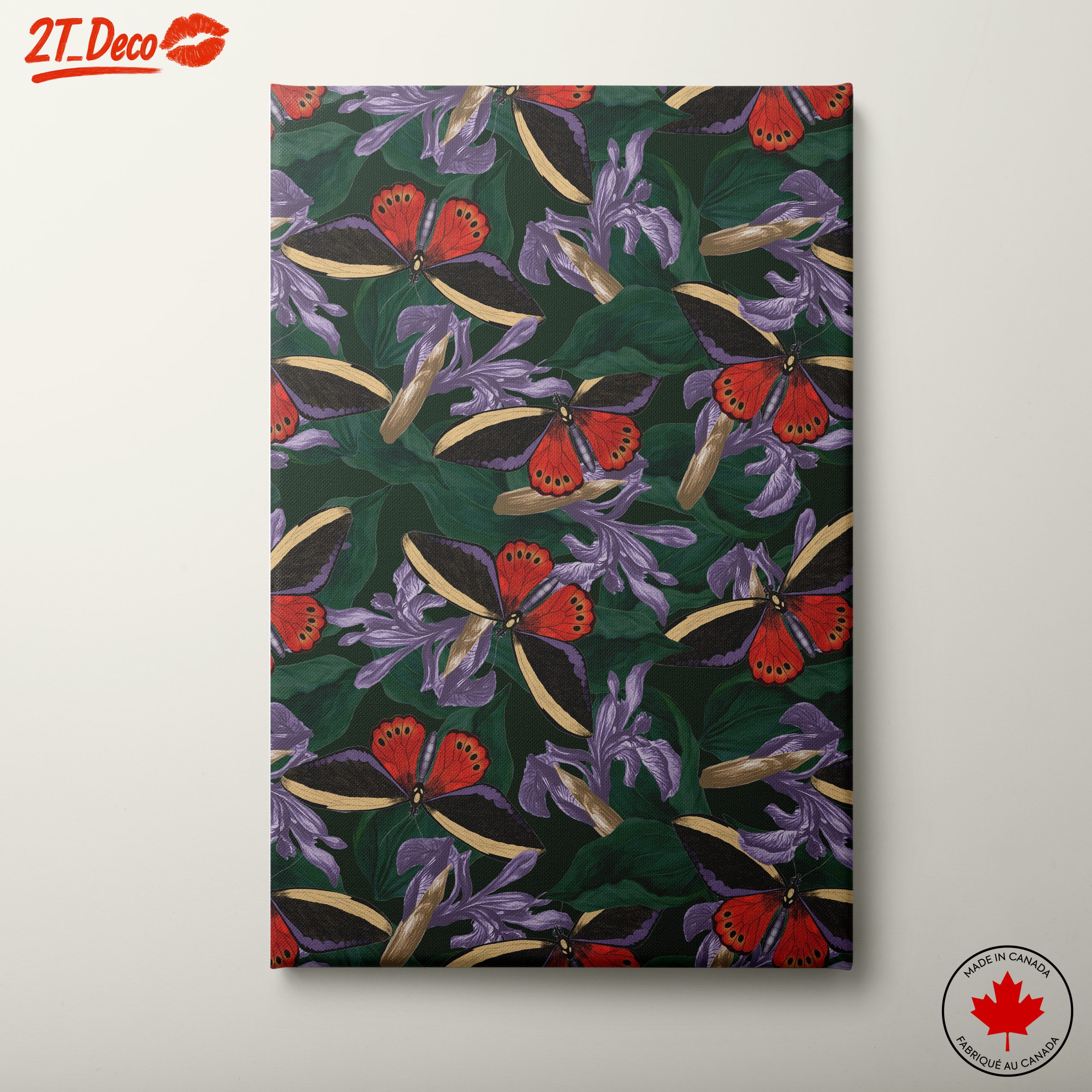Vibrant Botanical Butterflies and Flowers Art