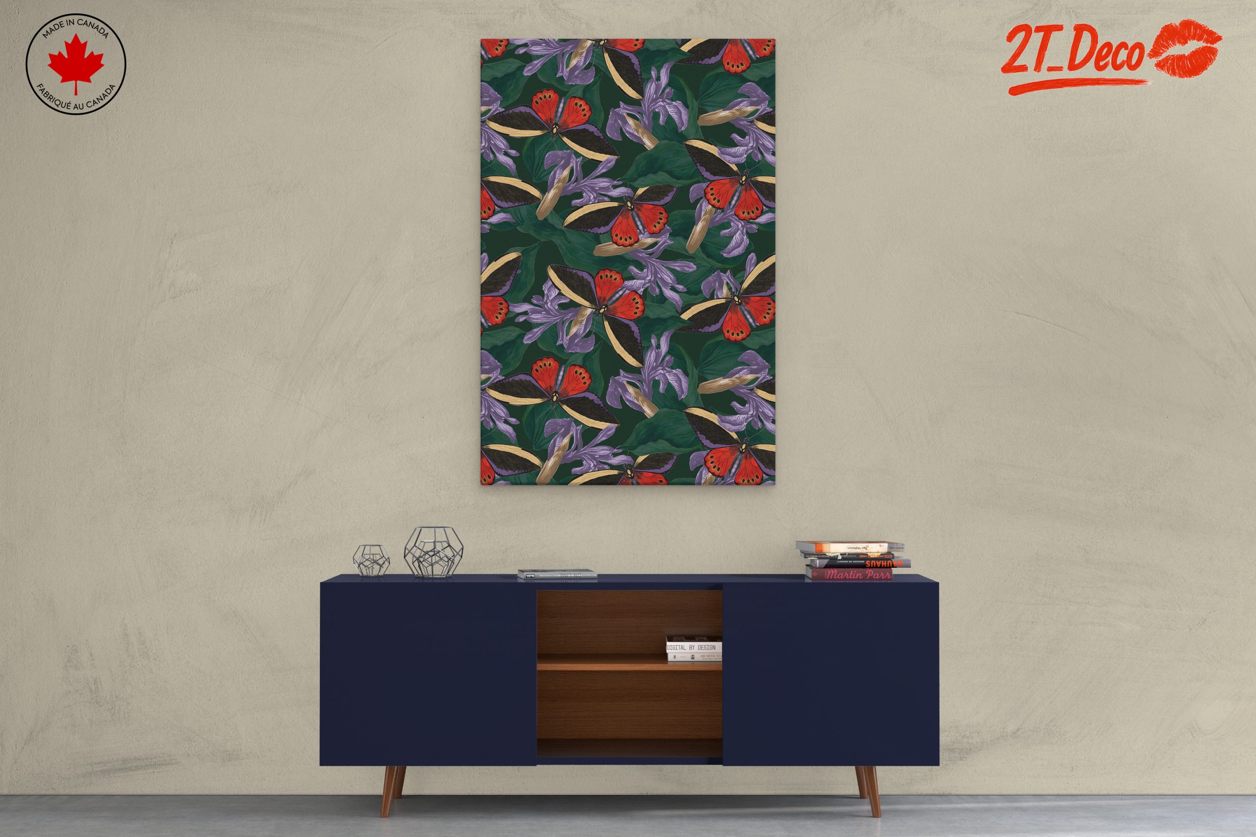 Vibrant Botanical Butterflies and Flowers Art - Image 3