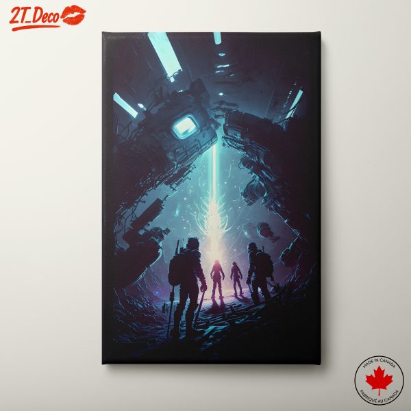 Futuristic Adventure Scene with Explorers