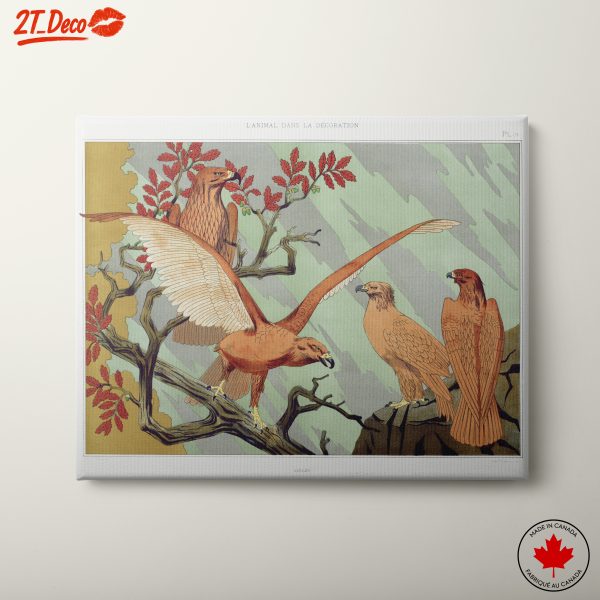 Stylized Bird Artwork in Vibrant Colors