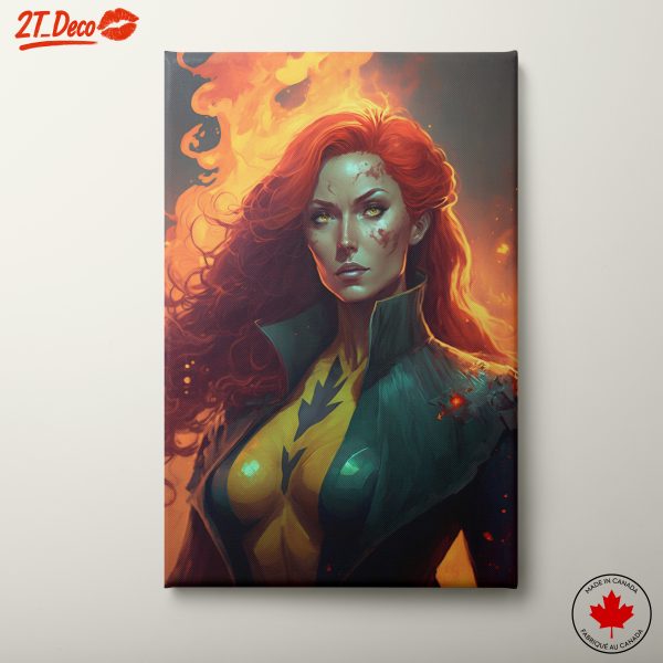Stylized Character Illustration with Fire Effects