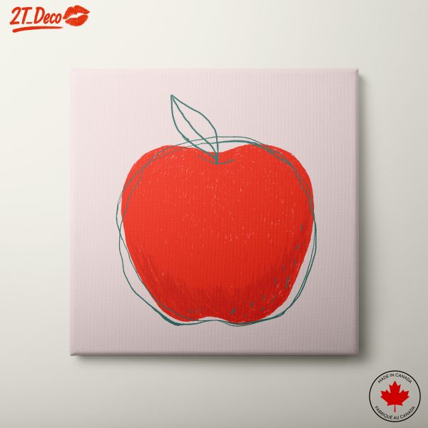 Abstract Red Apple Artwork