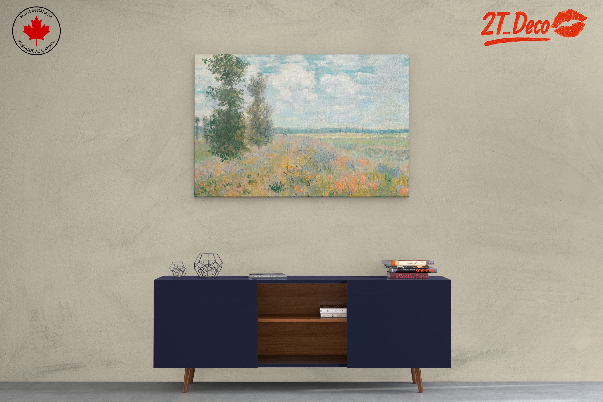 Impressionistic Abstract Landscape with Colorful Fields - Image 3