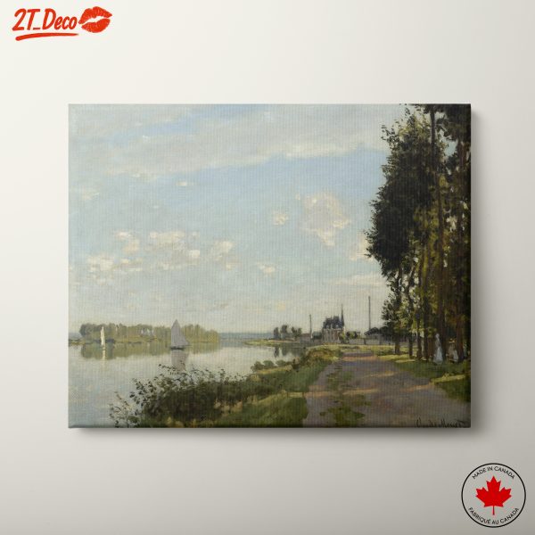Peaceful Riverscape with Sailboats and Trees
