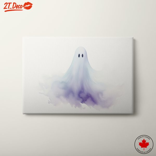 Whimsical Ghost Illustration with Watercolor Accents