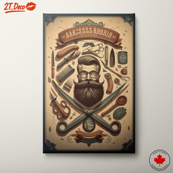 Stylish Barber Tools Vintage Artwork