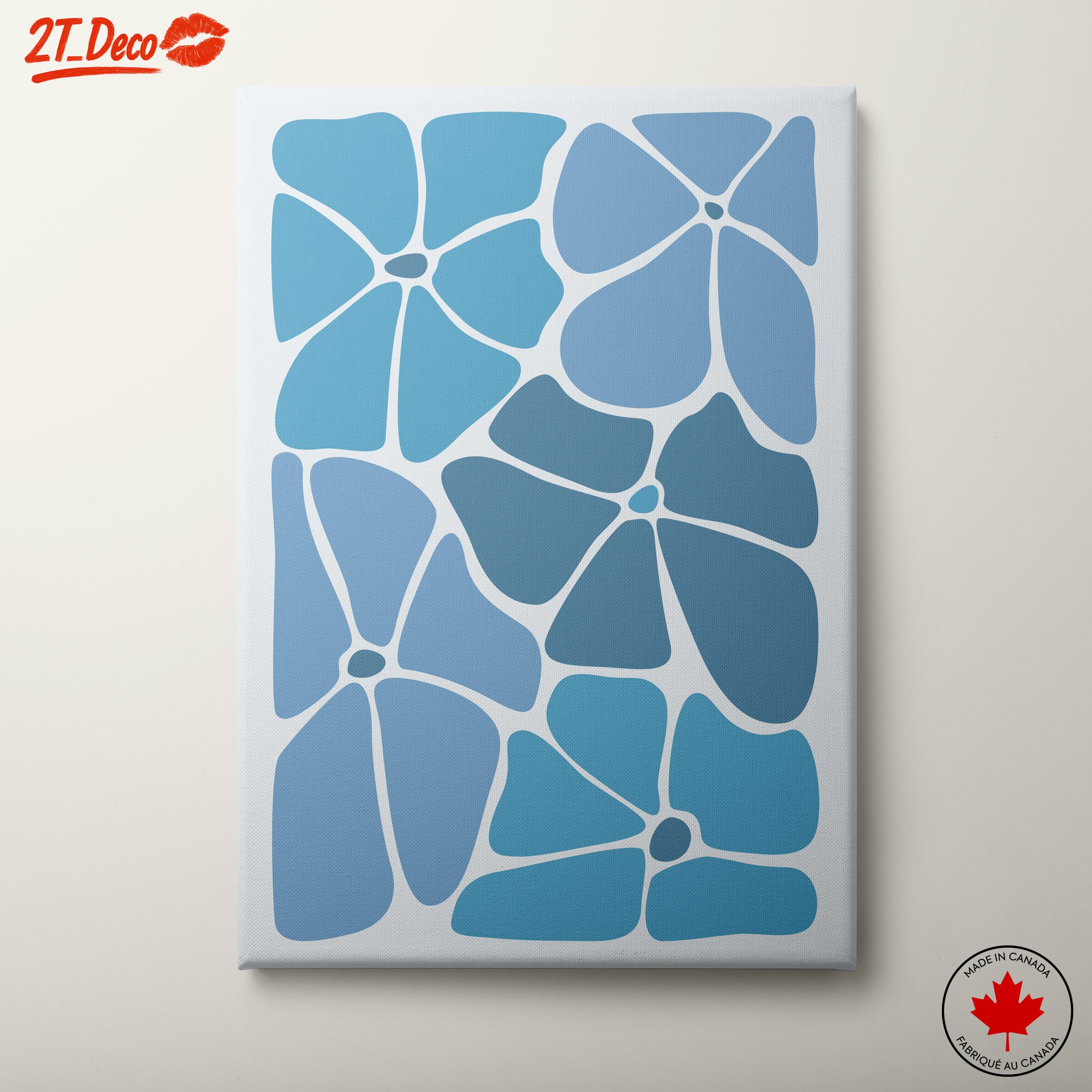 Abstract Floral Shapes in Blue