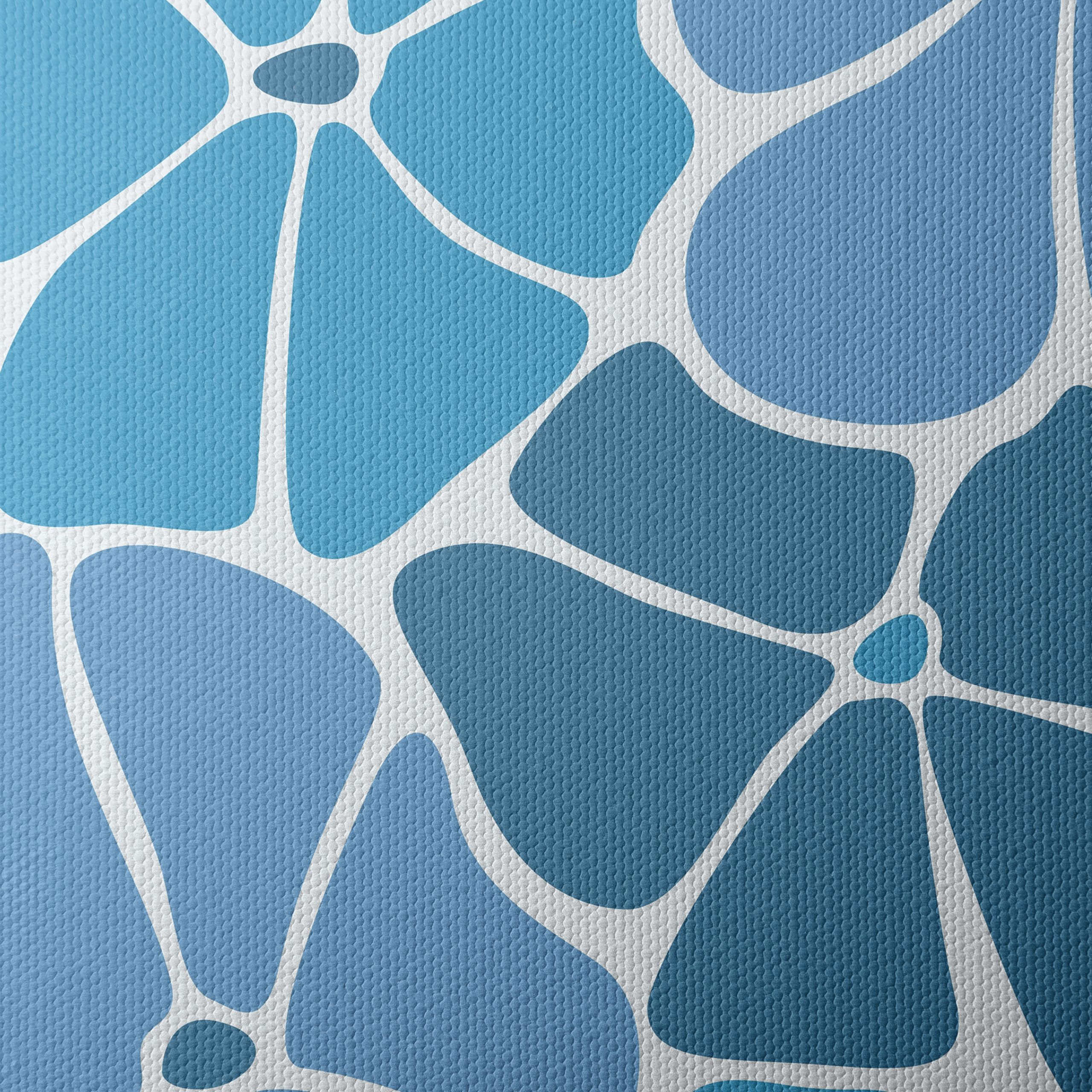 Abstract Floral Shapes in Blue - Image 4