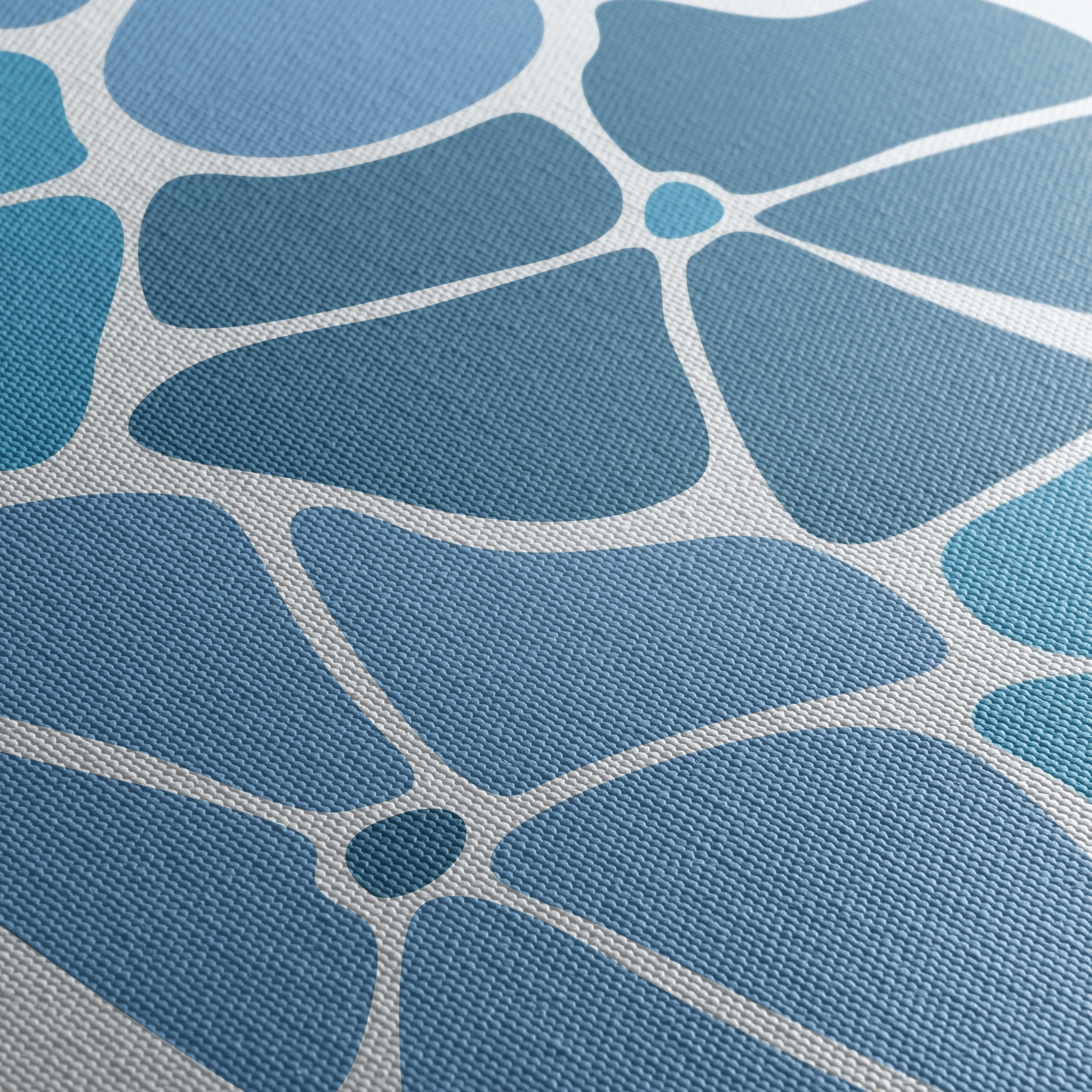 Abstract Floral Shapes in Blue - Image 5