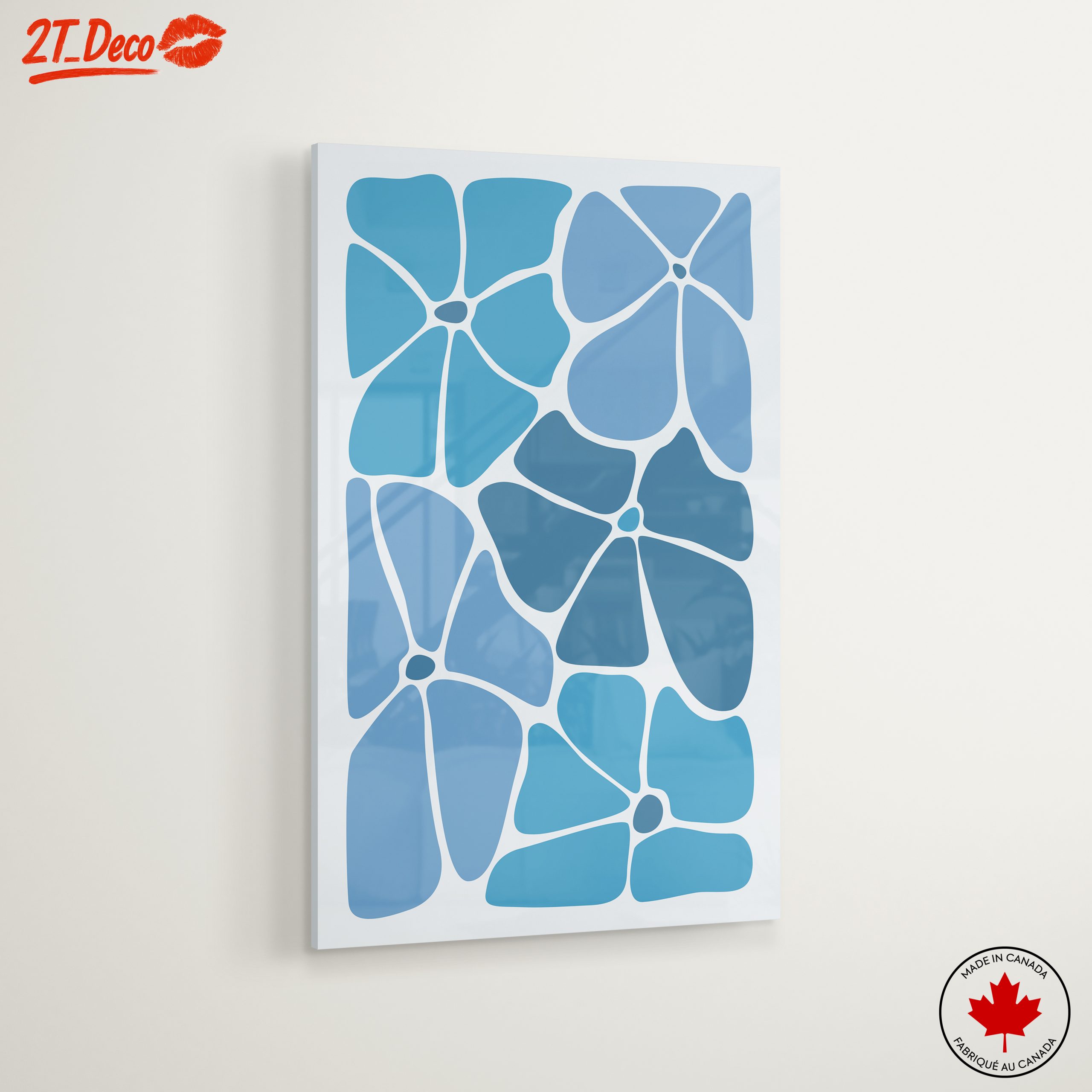 Abstract Floral Shapes in Blue - Image 6