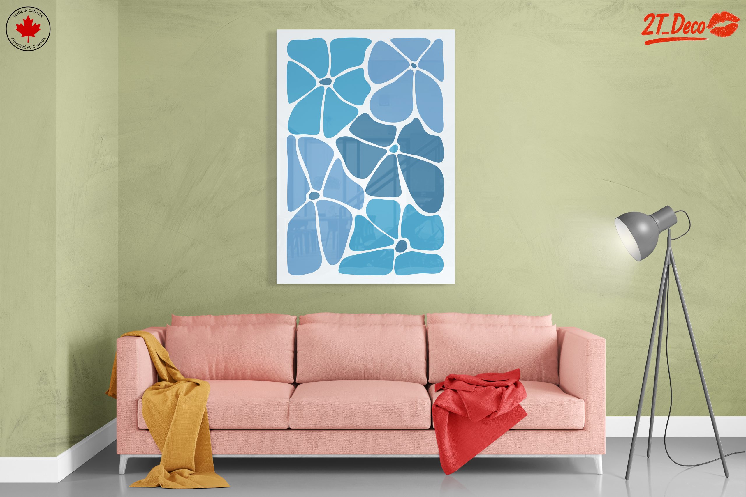 Abstract Floral Shapes in Blue - Image 7