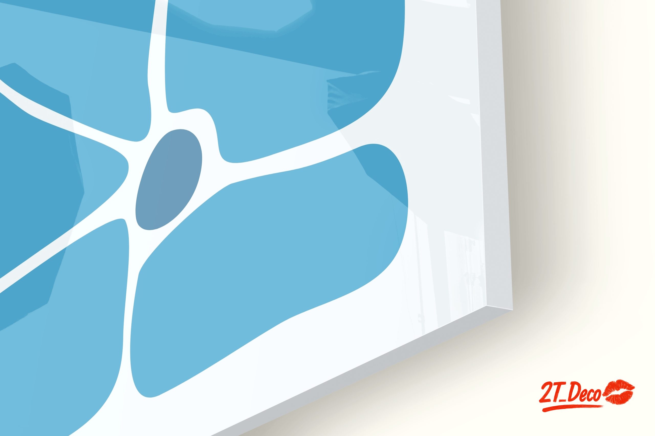 Abstract Floral Shapes in Blue - Image 9