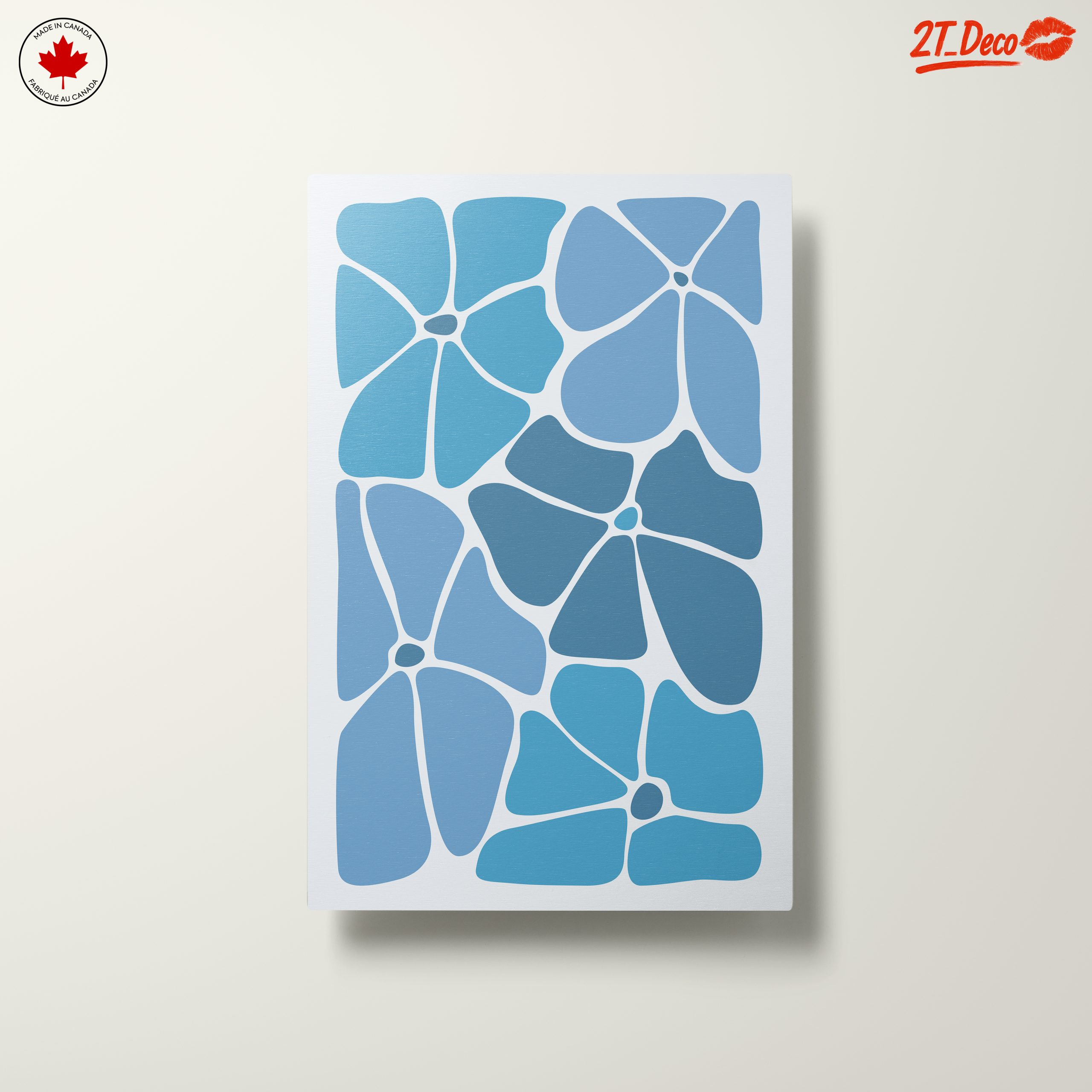 Abstract Floral Shapes in Blue - Image 10