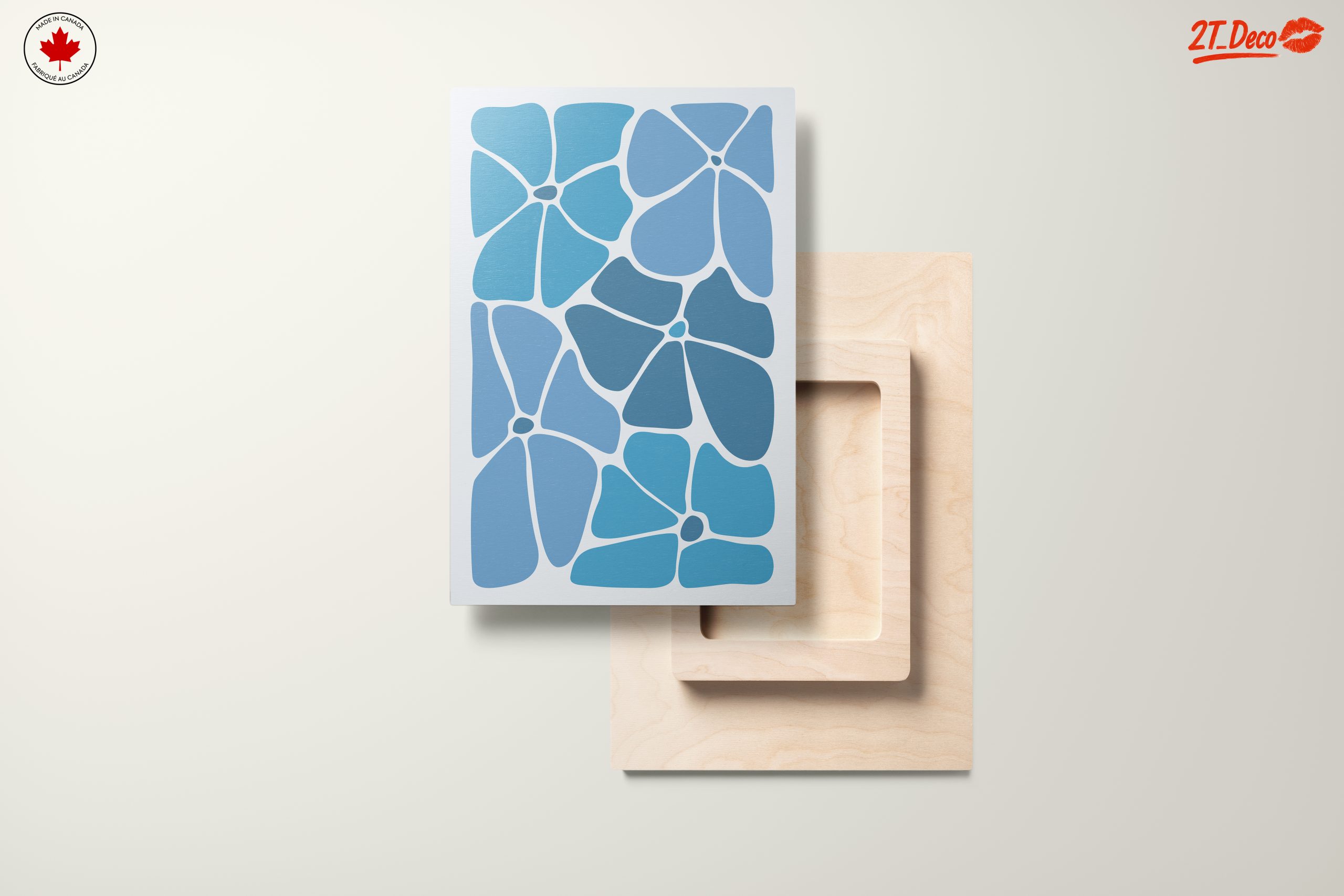 Abstract Floral Shapes in Blue - Image 11