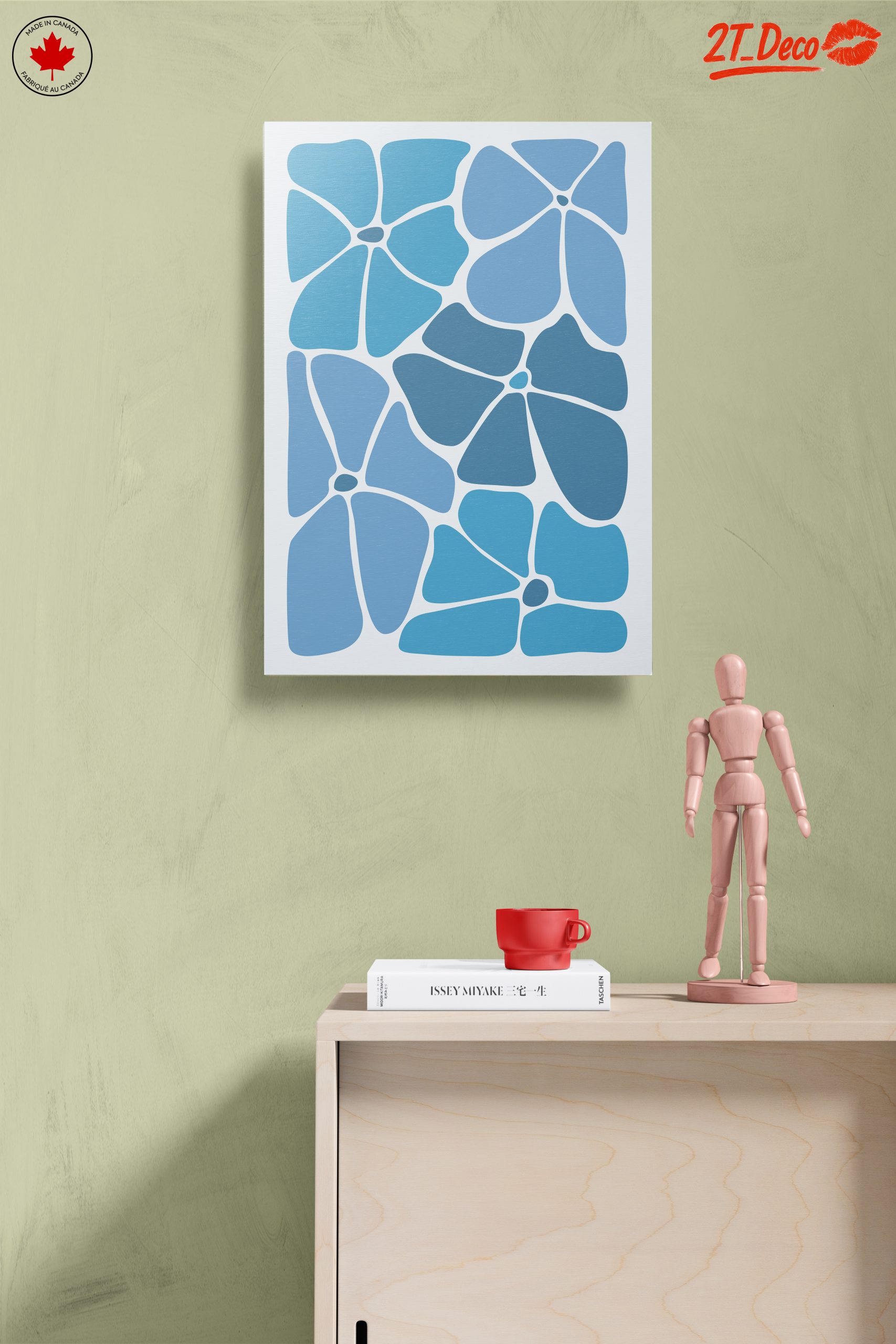 Abstract Floral Shapes in Blue - Image 14
