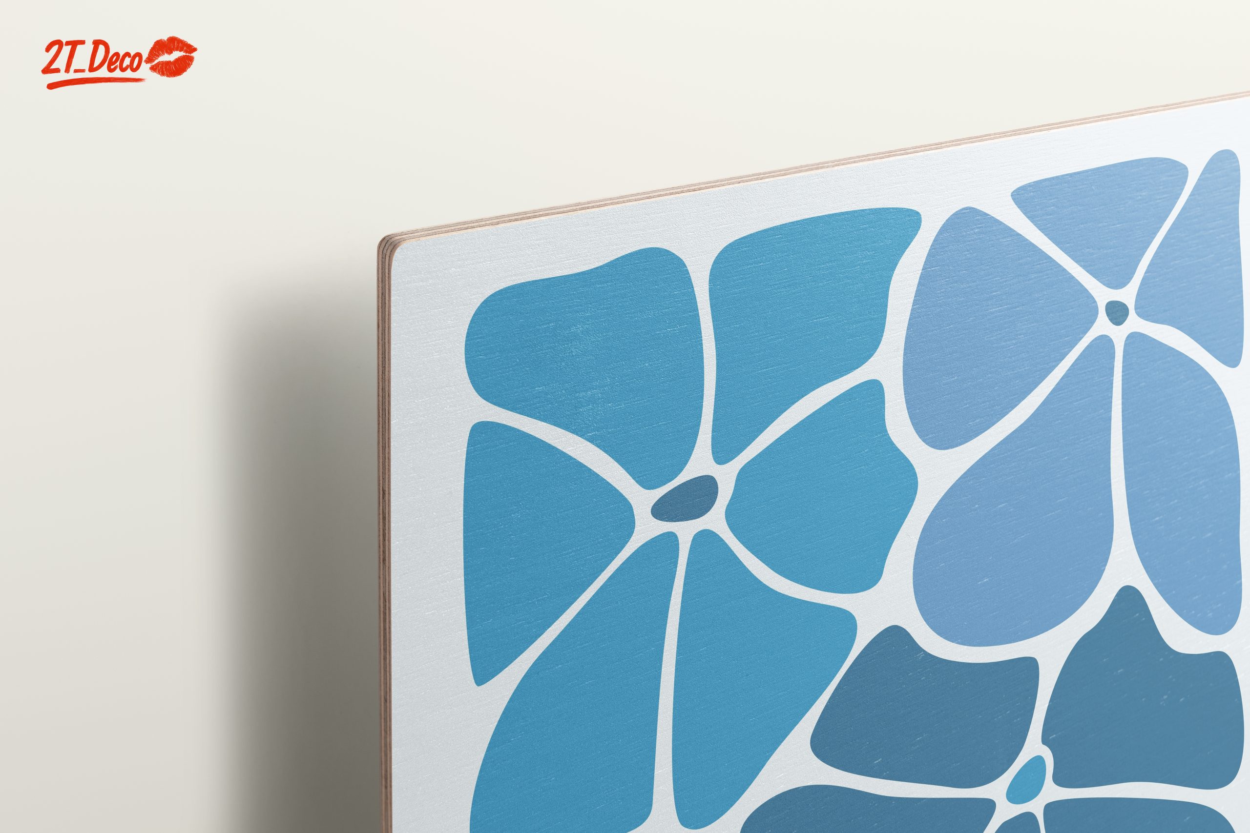 Abstract Floral Shapes in Blue - Image 15