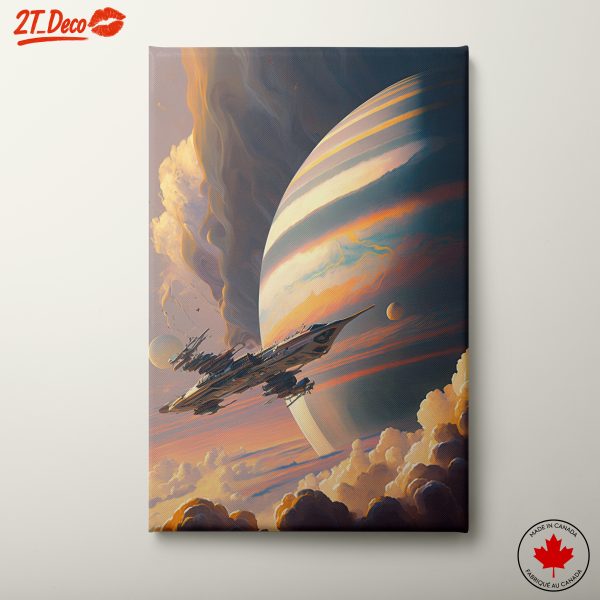 Futuristic Spaceship in Cosmic Skies