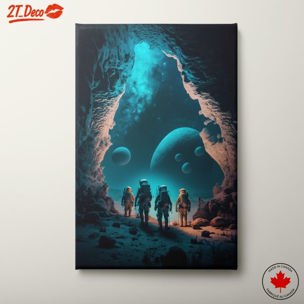 Futuristic Space Landscape featuring Astronauts