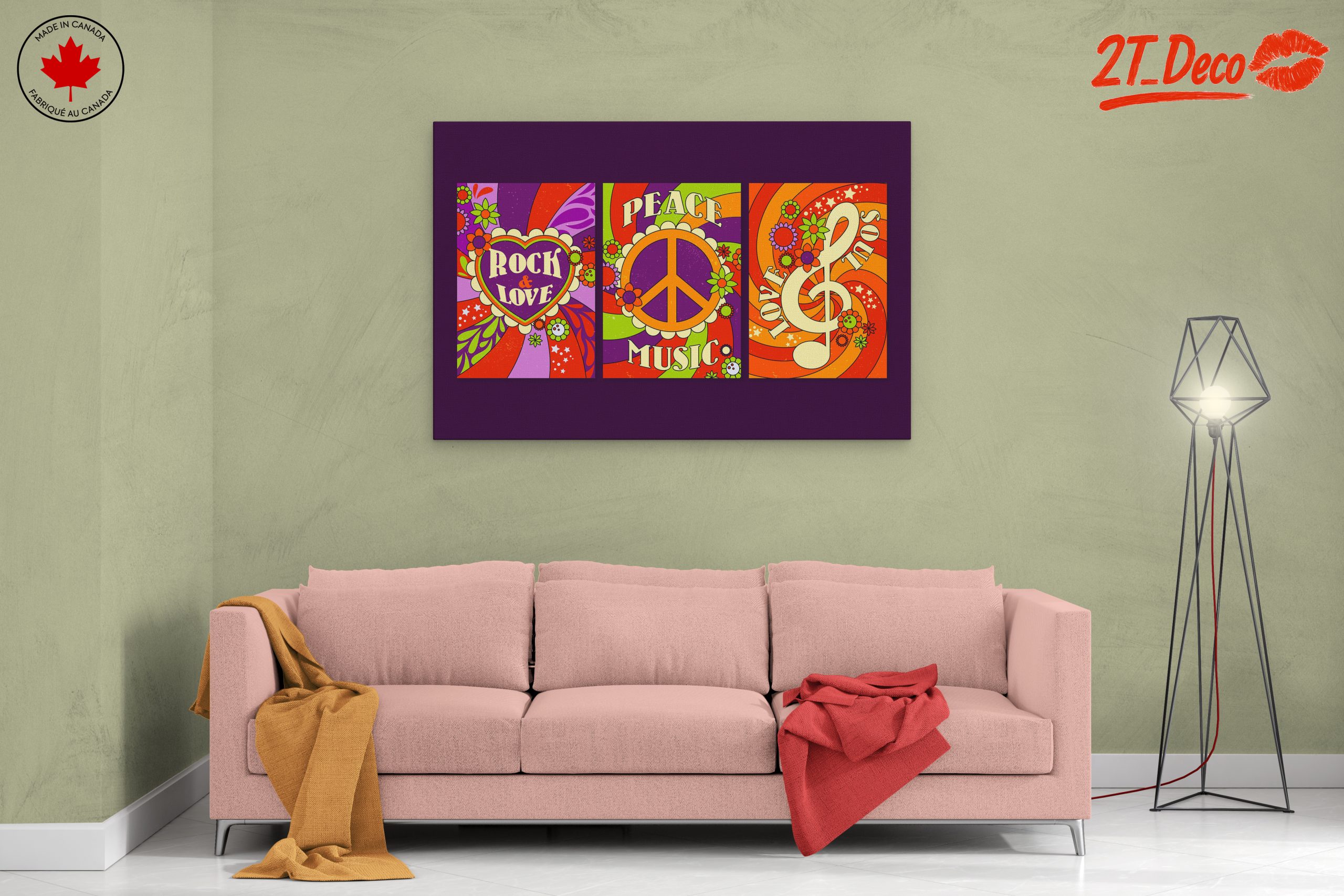 Vibrant Contemporary Pop Art Featuring Peace and Music - Image 2