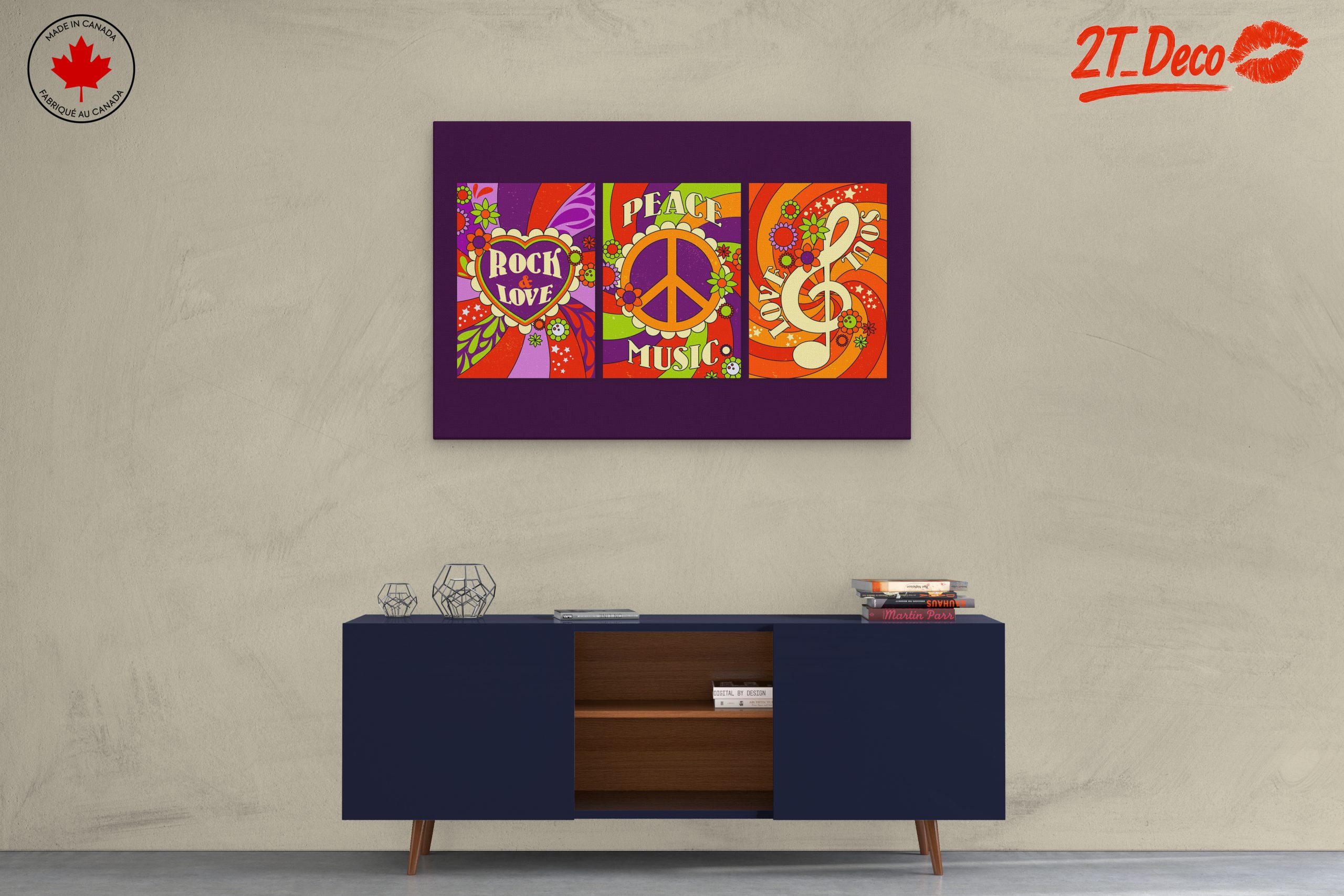 Vibrant Contemporary Pop Art Featuring Peace and Music - Image 3