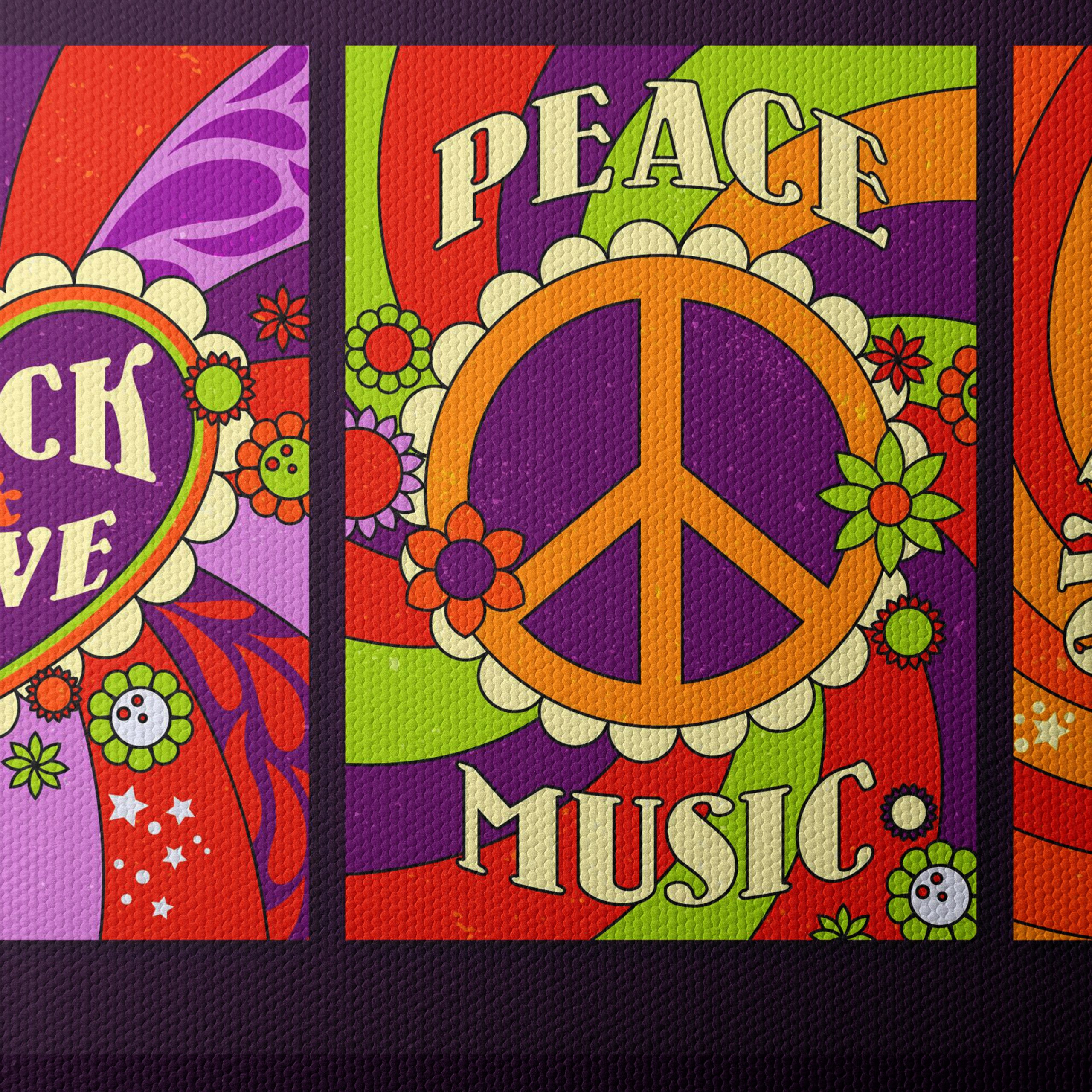 Vibrant Contemporary Pop Art Featuring Peace and Music - Image 4