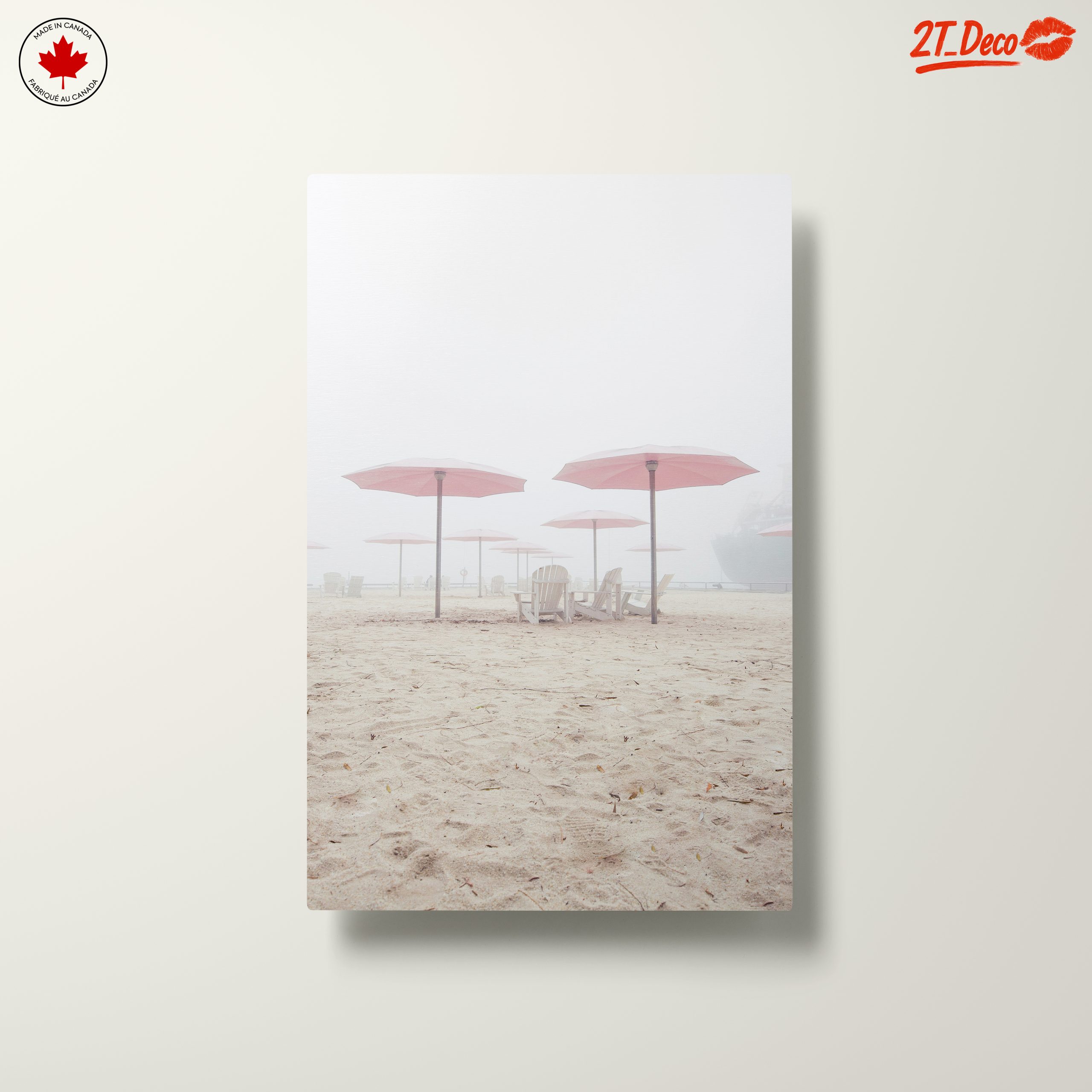Foggy Beach Scene with Umbrellas - Image 10