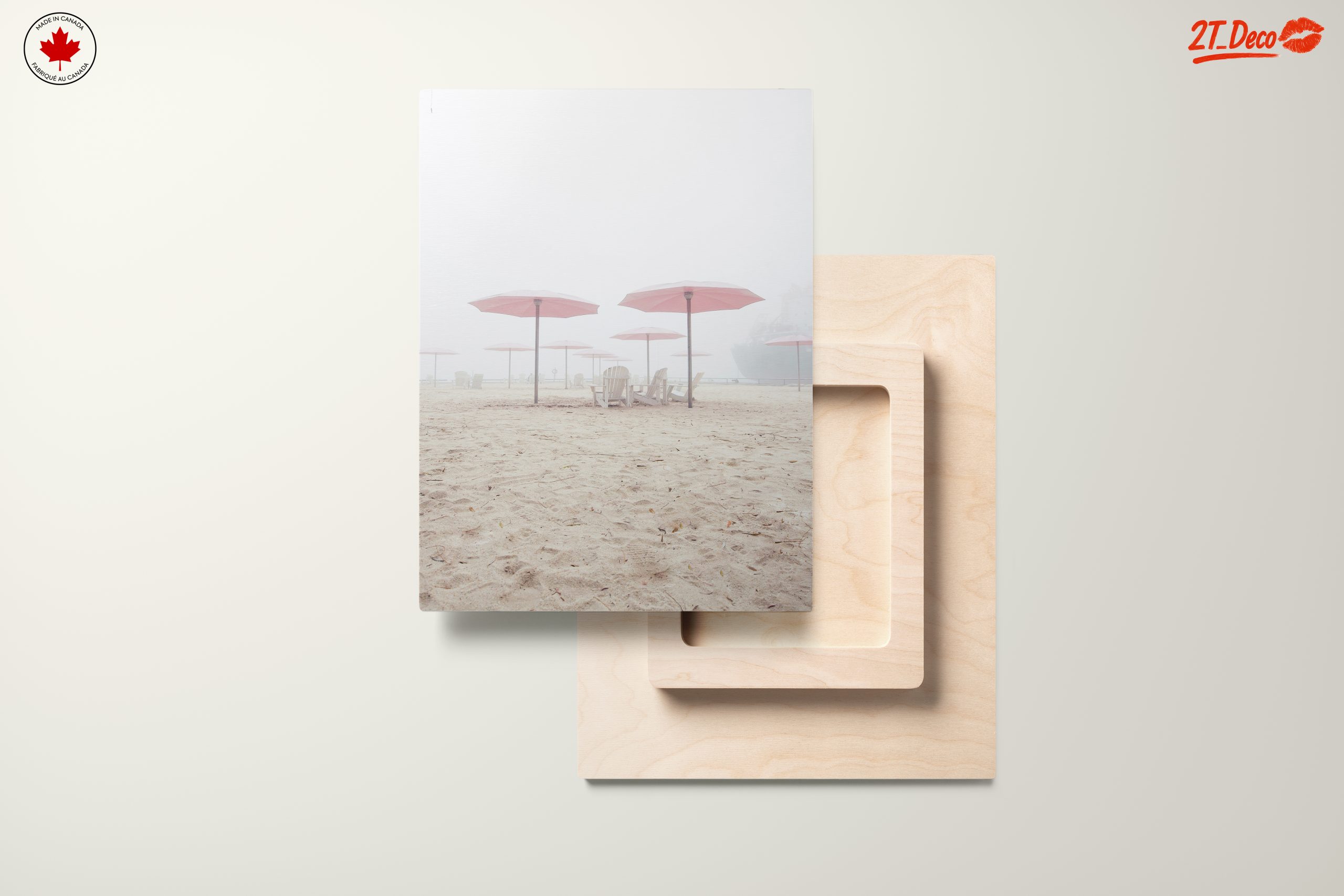 Foggy Beach Scene with Umbrellas - Image 11