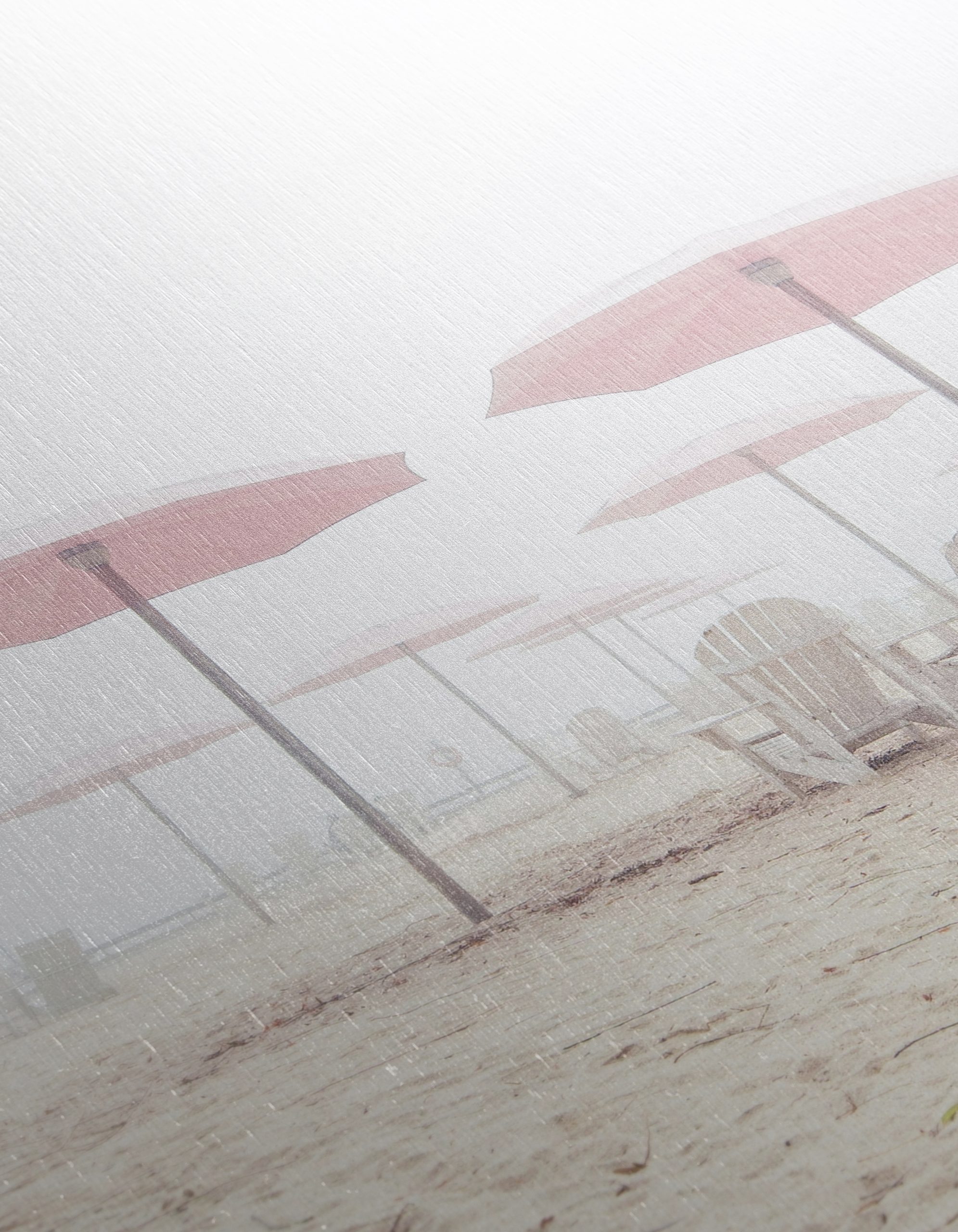 Foggy Beach Scene with Umbrellas - Image 12