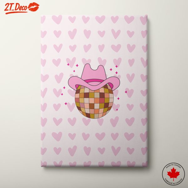 Playful Disco Ball with Cowgirl Hat