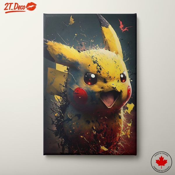 Dynamic Pikachu Artwork with Explosive Colors