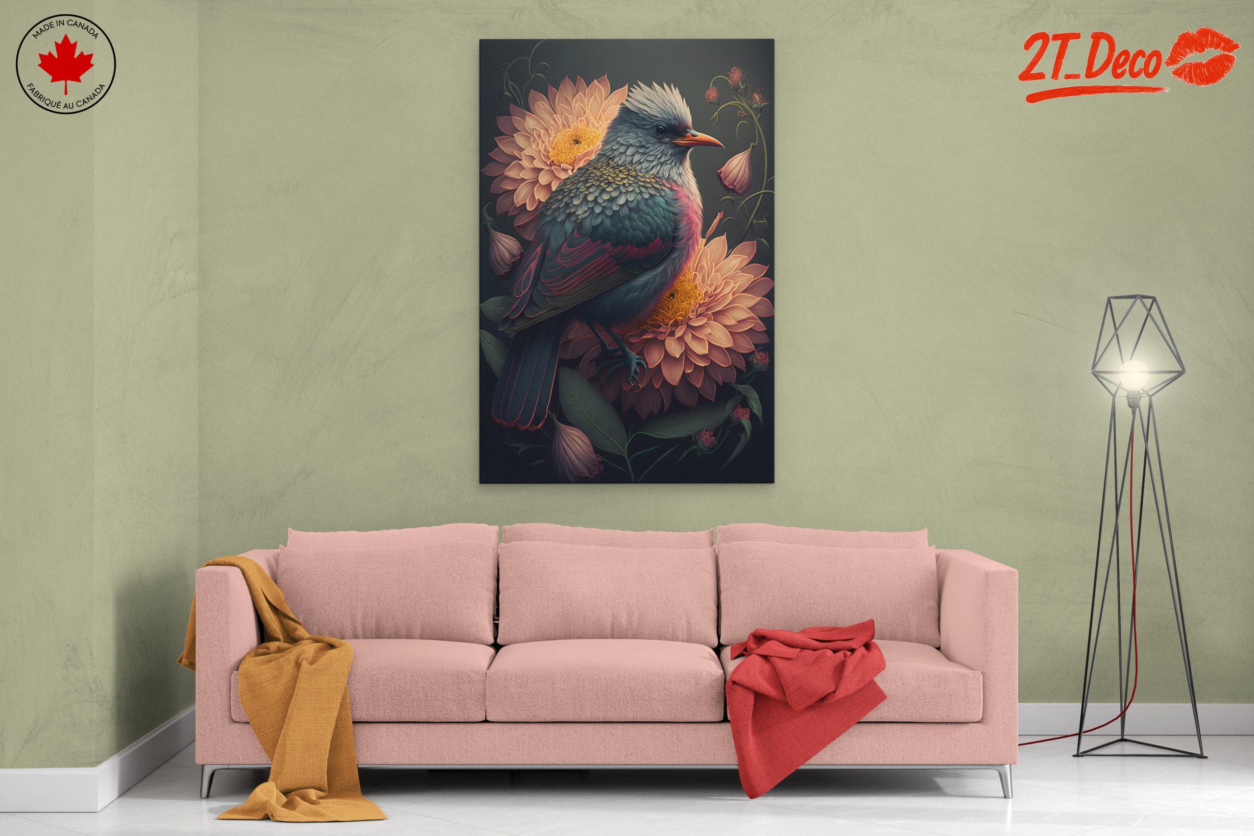 Colorful Bird Among Floral Elements - Image 2