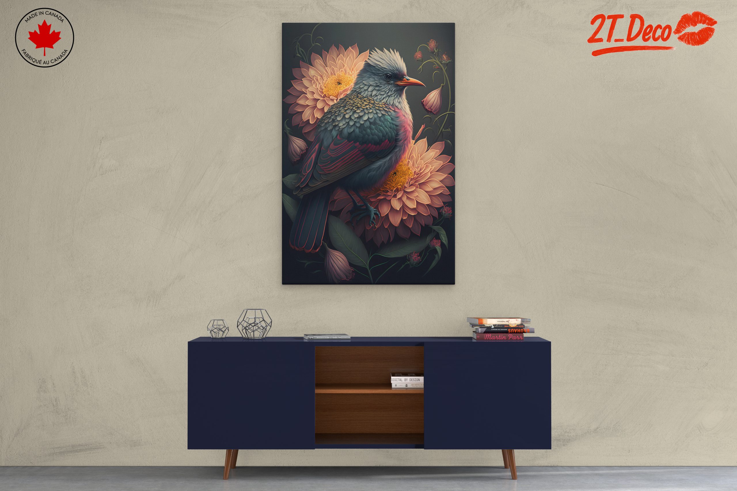 Colorful Bird Among Floral Elements - Image 3