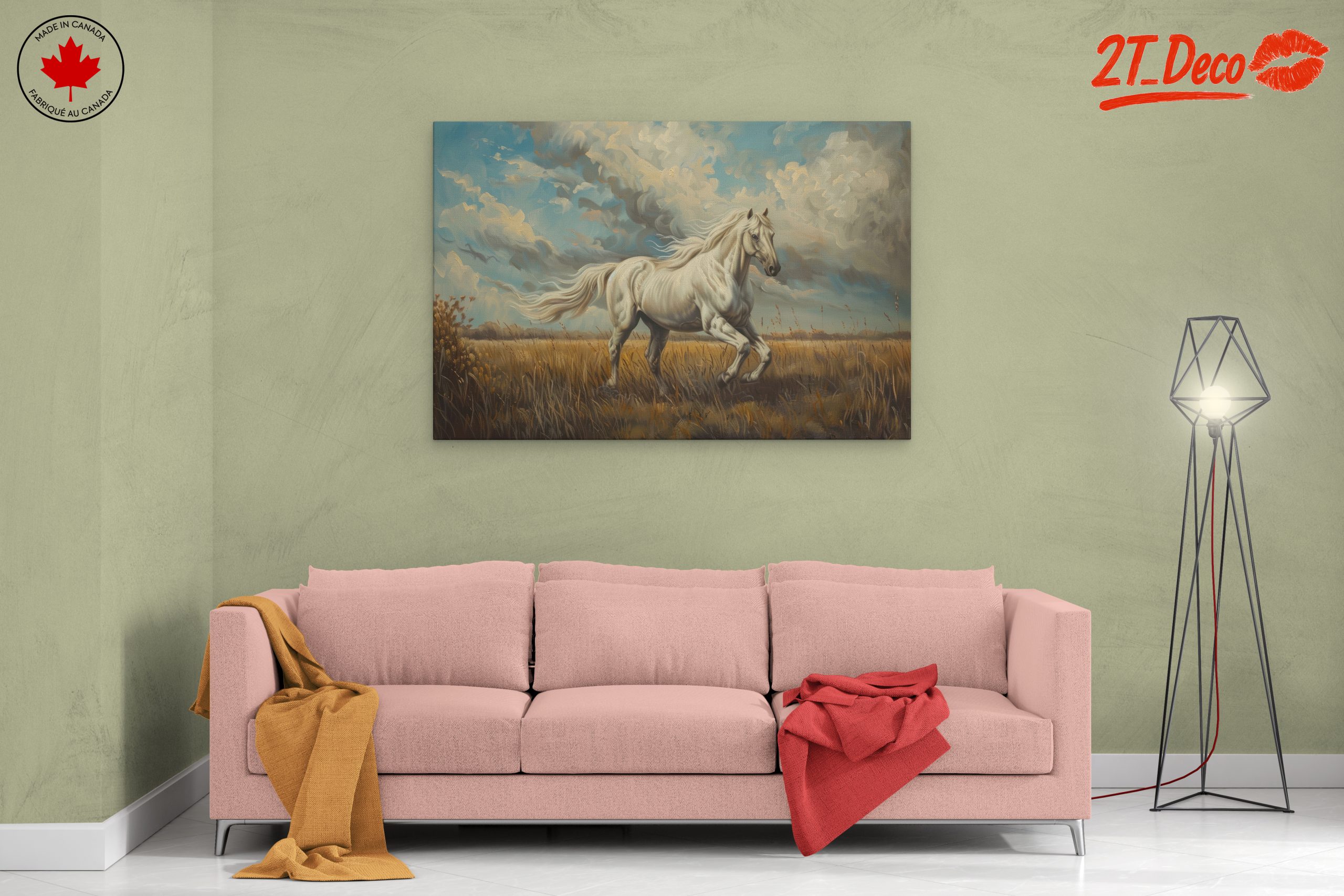 Majestic White Horse Against Dramatic Sky - Image 2