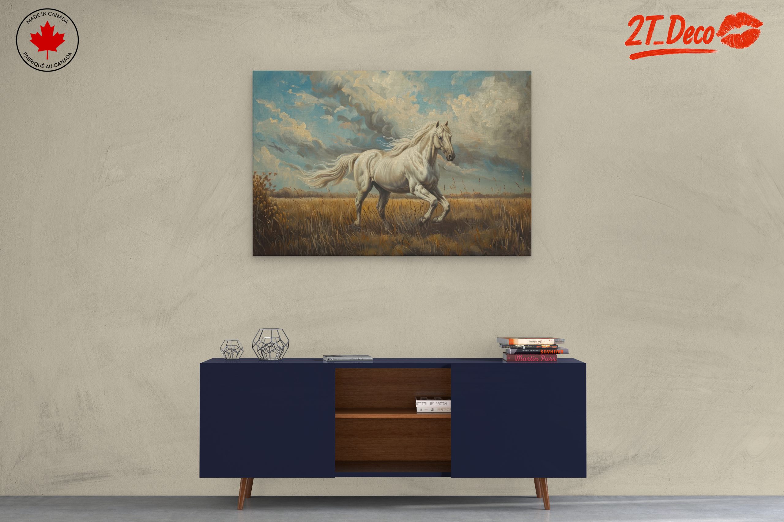 Majestic White Horse Against Dramatic Sky - Image 3