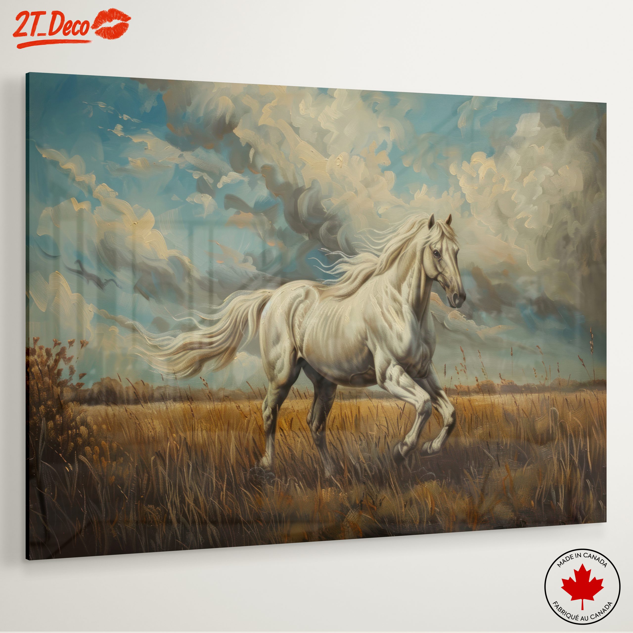 Majestic White Horse Against Dramatic Sky - Image 6