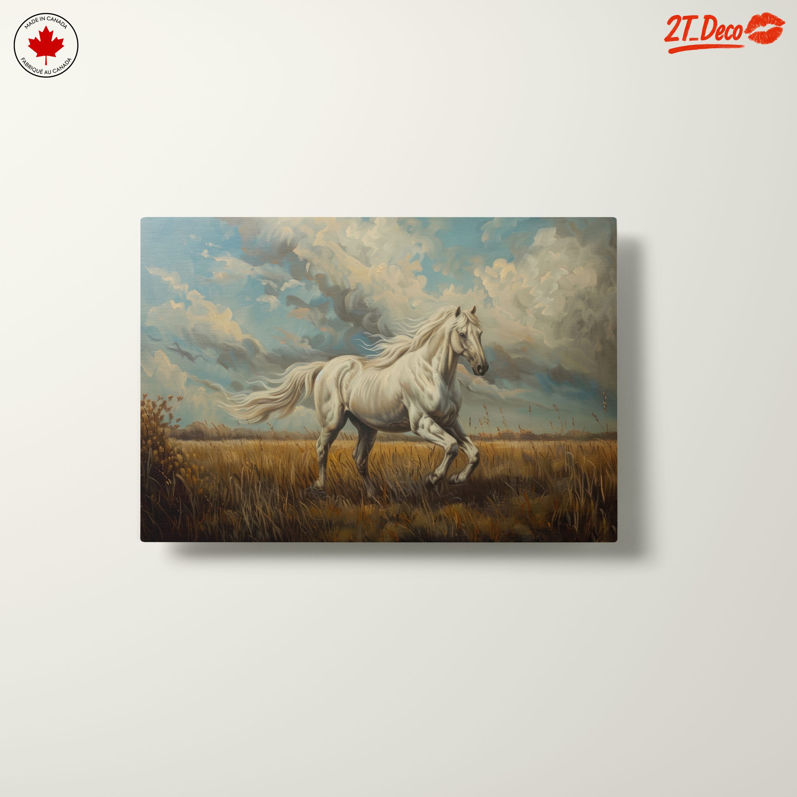 Majestic White Horse Against Dramatic Sky - Image 10
