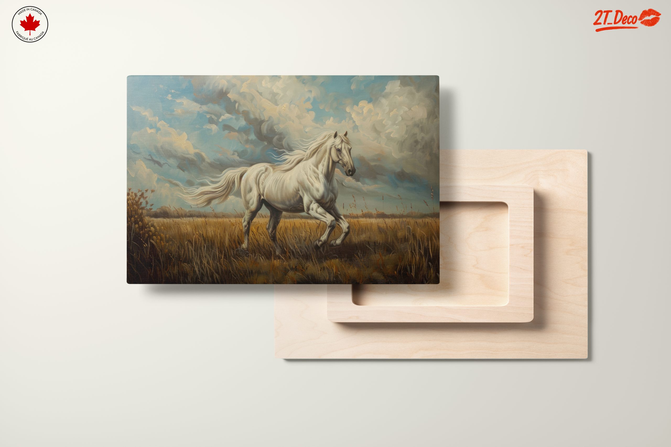 Majestic White Horse Against Dramatic Sky - Image 11