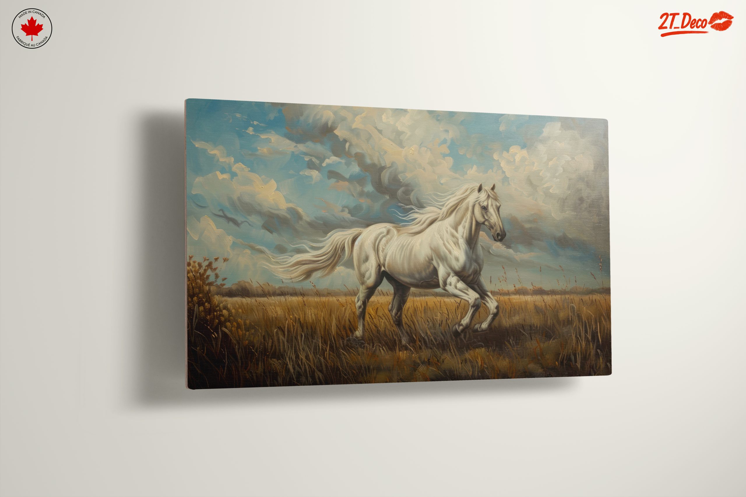 Majestic White Horse Against Dramatic Sky - Image 13