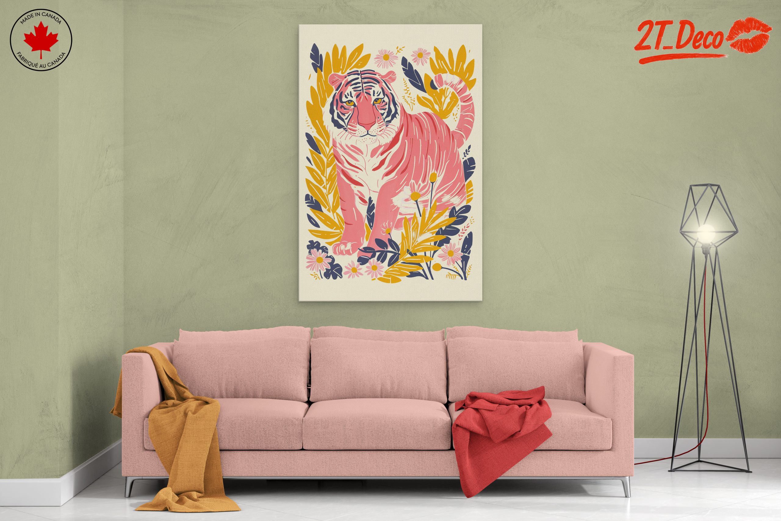 Stylized Tiger Among Colorful Flowers - Image 2
