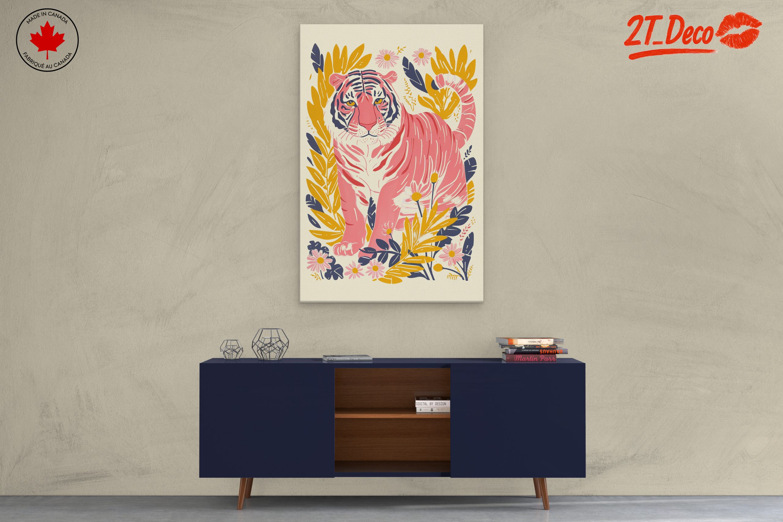 Stylized Tiger Among Colorful Flowers - Image 3
