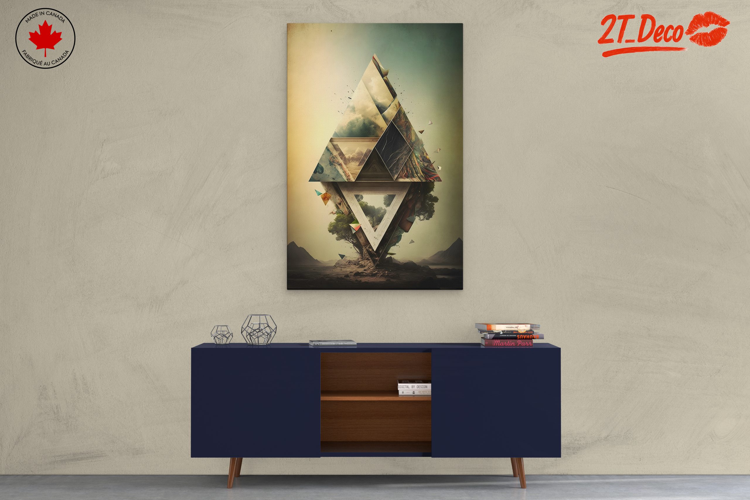 Geometric Abstract Composition with Landscape Elements - Image 3