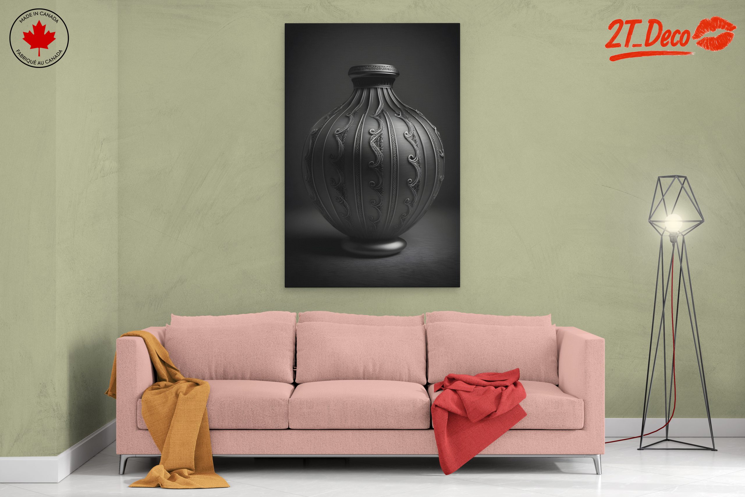 Elegant Decorative Ribbon Vase Art - Image 2