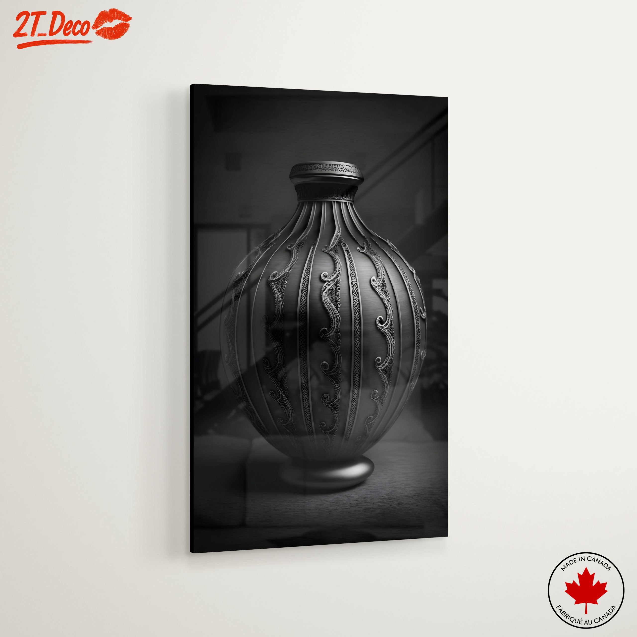 Elegant Decorative Ribbon Vase Art - Image 6