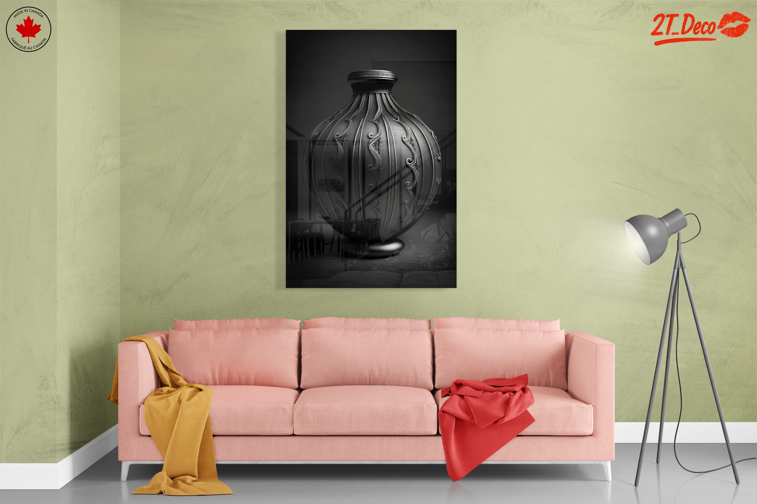 Elegant Decorative Ribbon Vase Art - Image 7