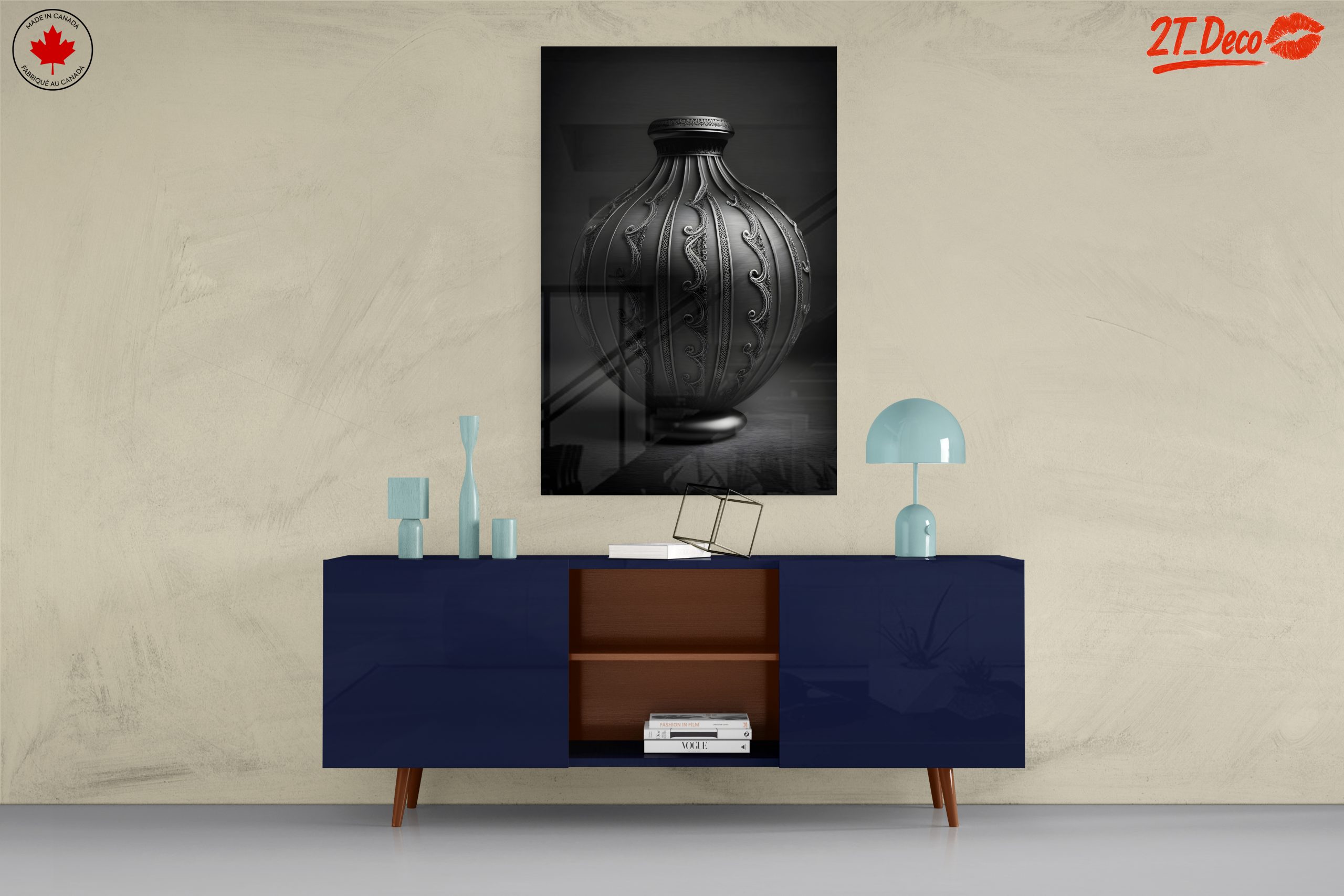 Elegant Decorative Ribbon Vase Art - Image 8