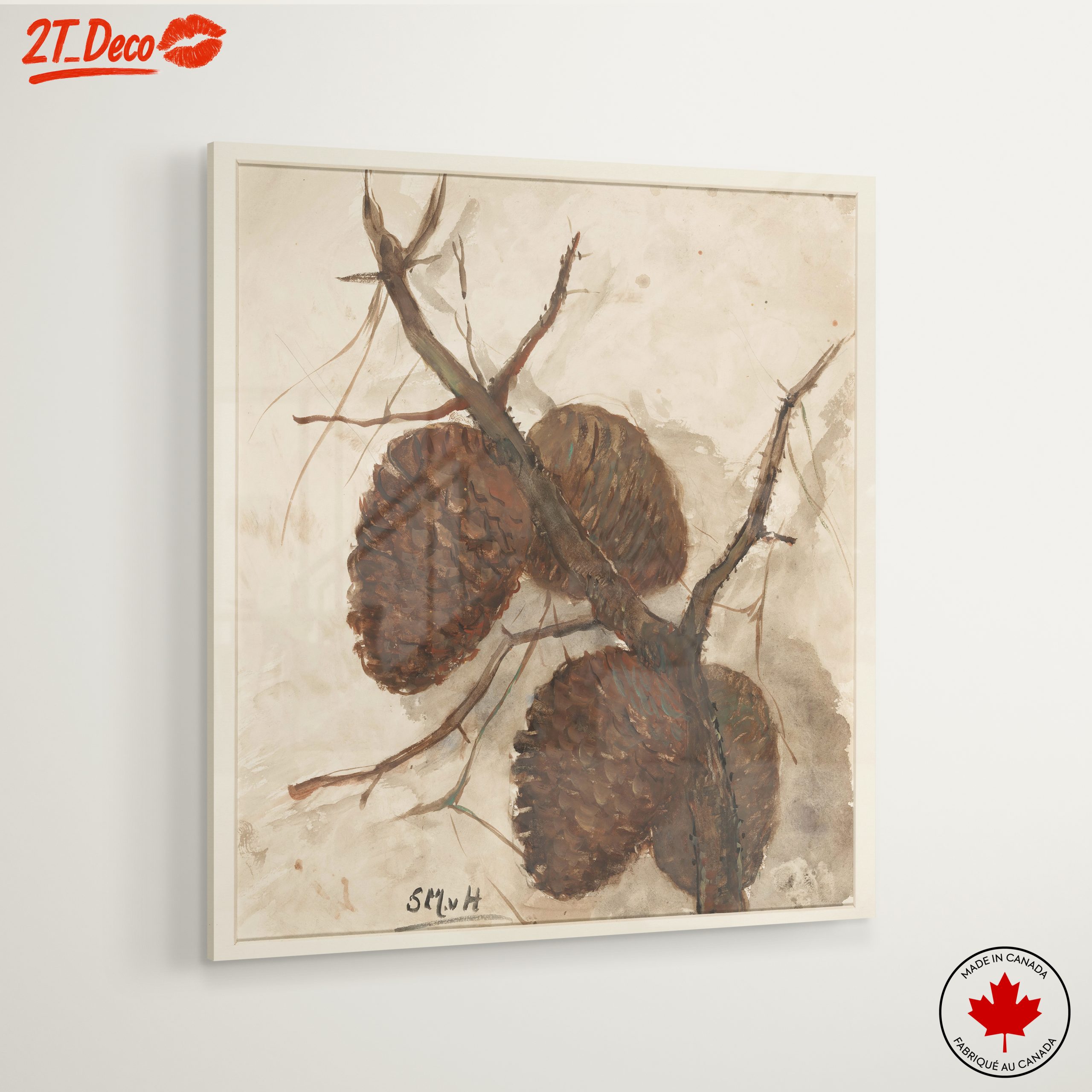 Elegant Botanical Pine Cone Art - Image 6