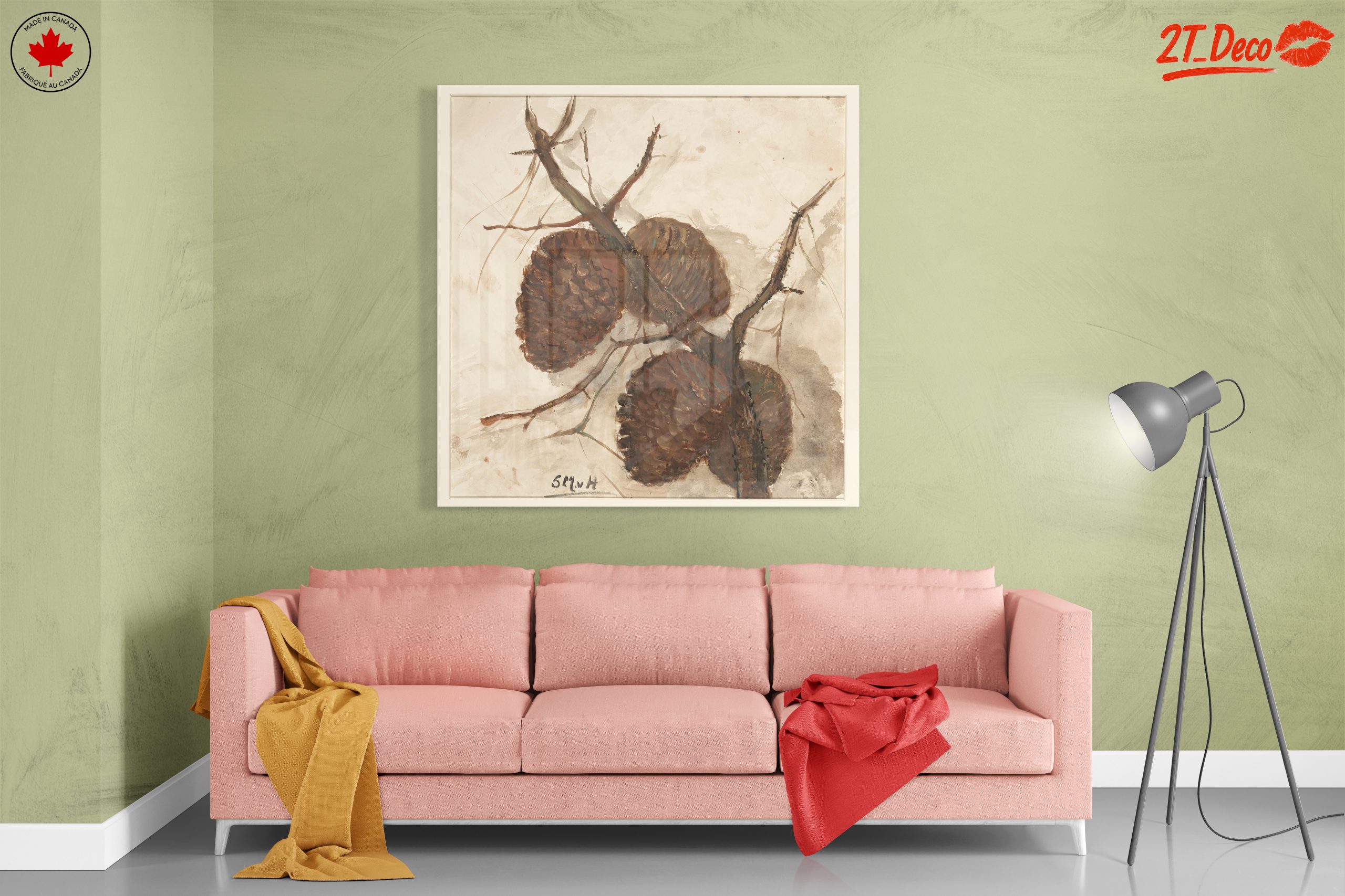Elegant Botanical Pine Cone Art - Image 7