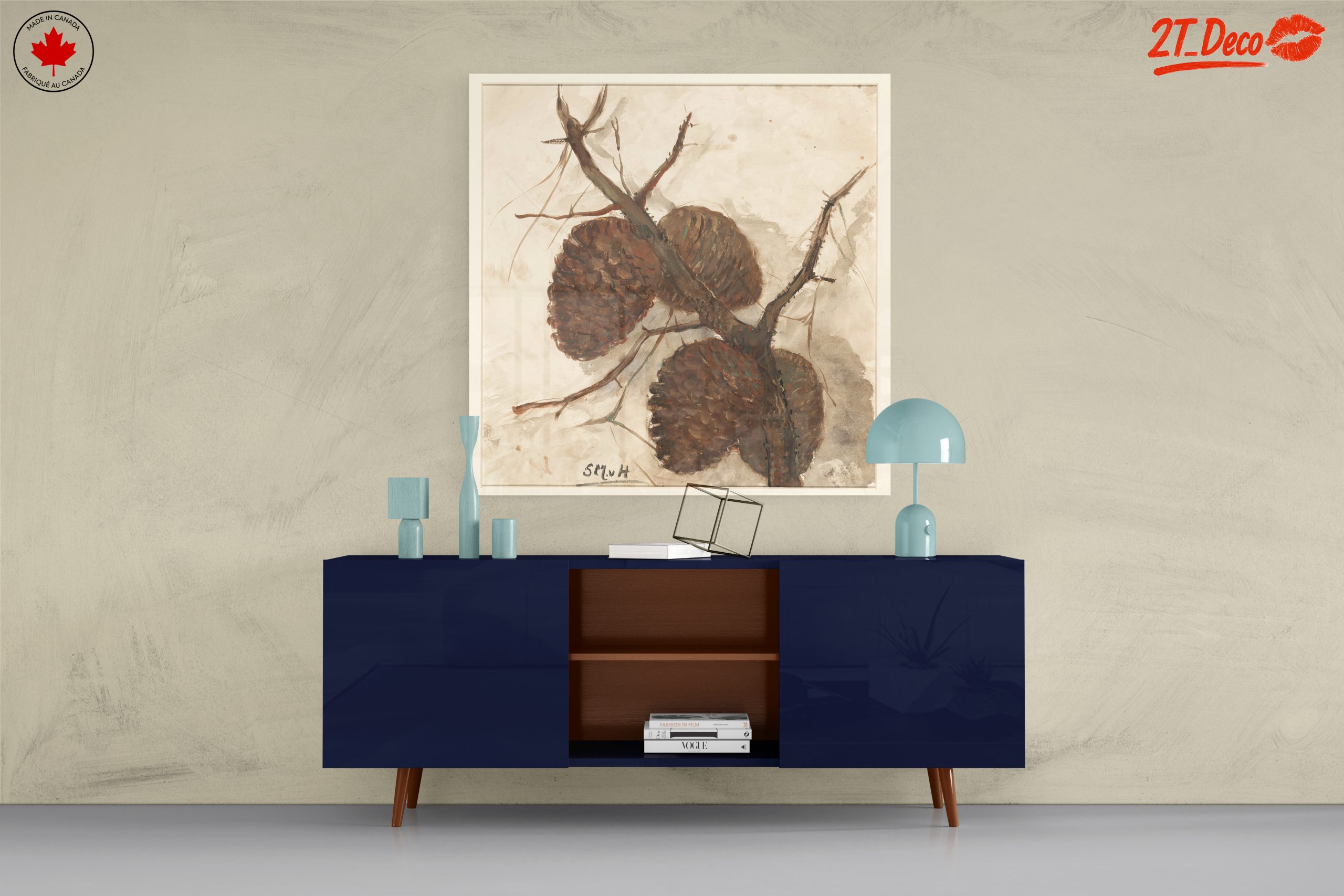 Elegant Botanical Pine Cone Art - Image 8